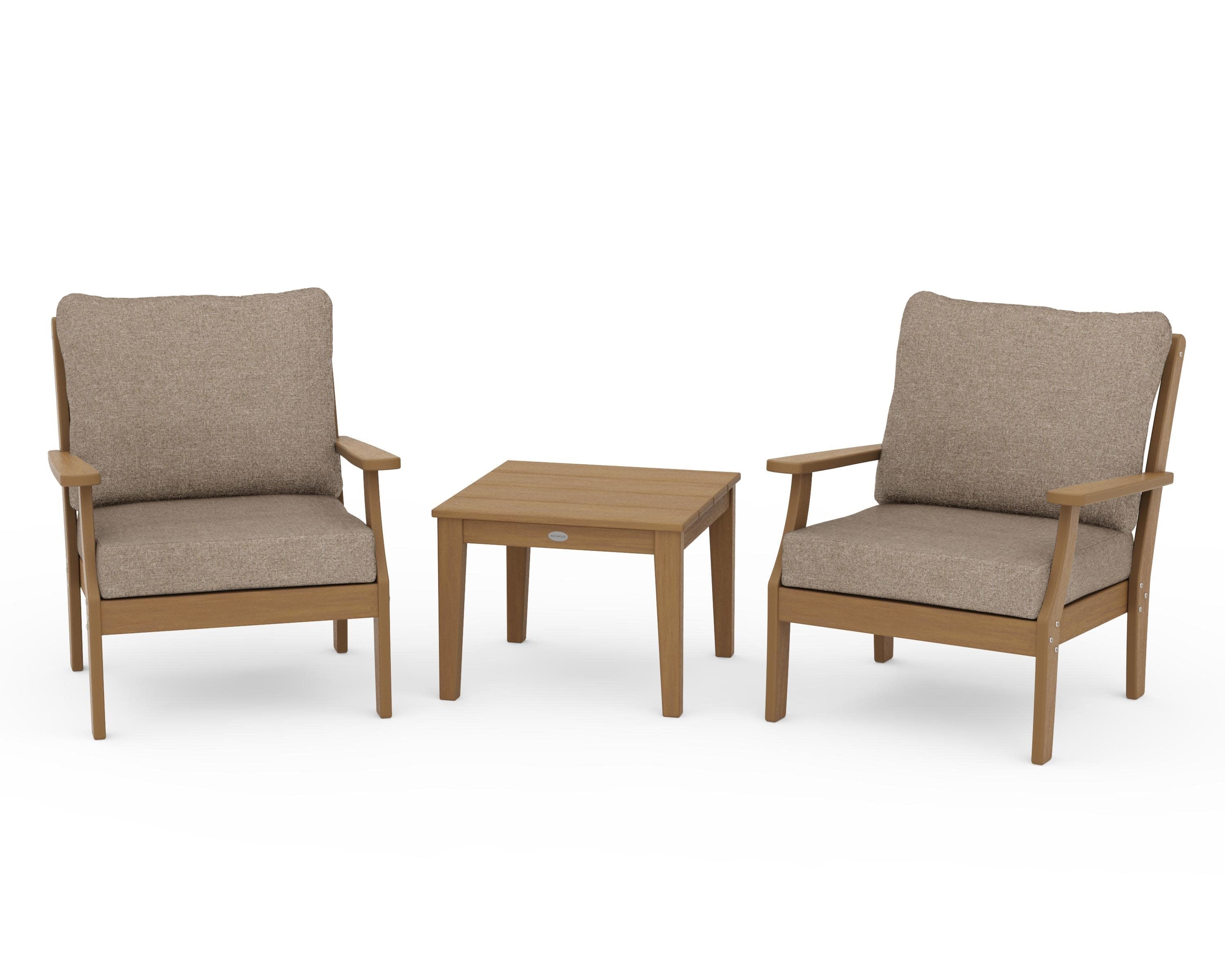 Braxton 3-Piece Deep Seating Set in Natural / Spiced Burlap