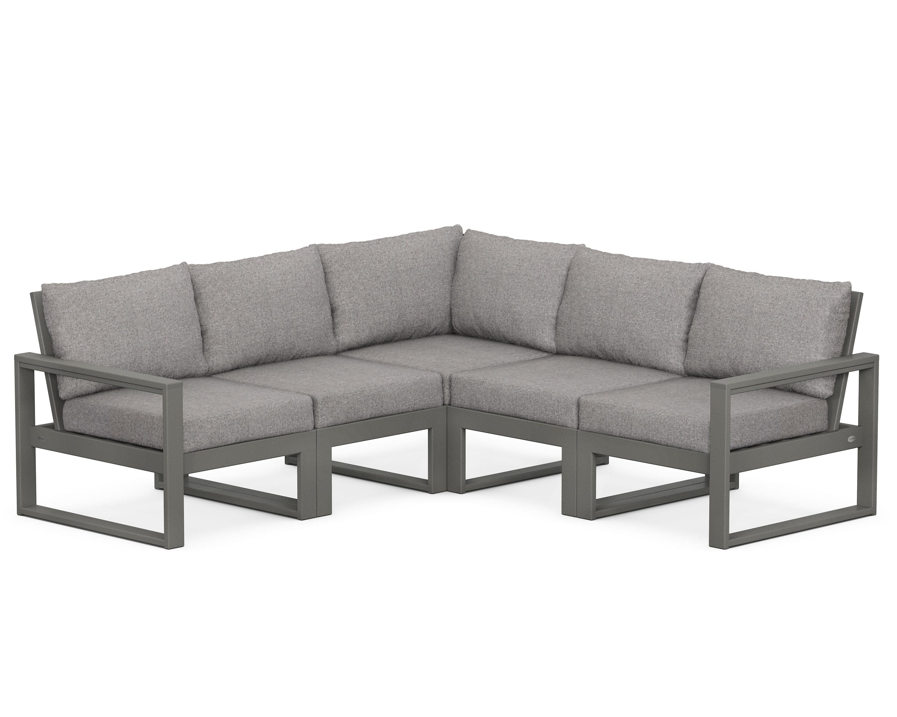 EDGE 5-Piece Modular Deep Seating Set in Slate Grey / Grey Mist