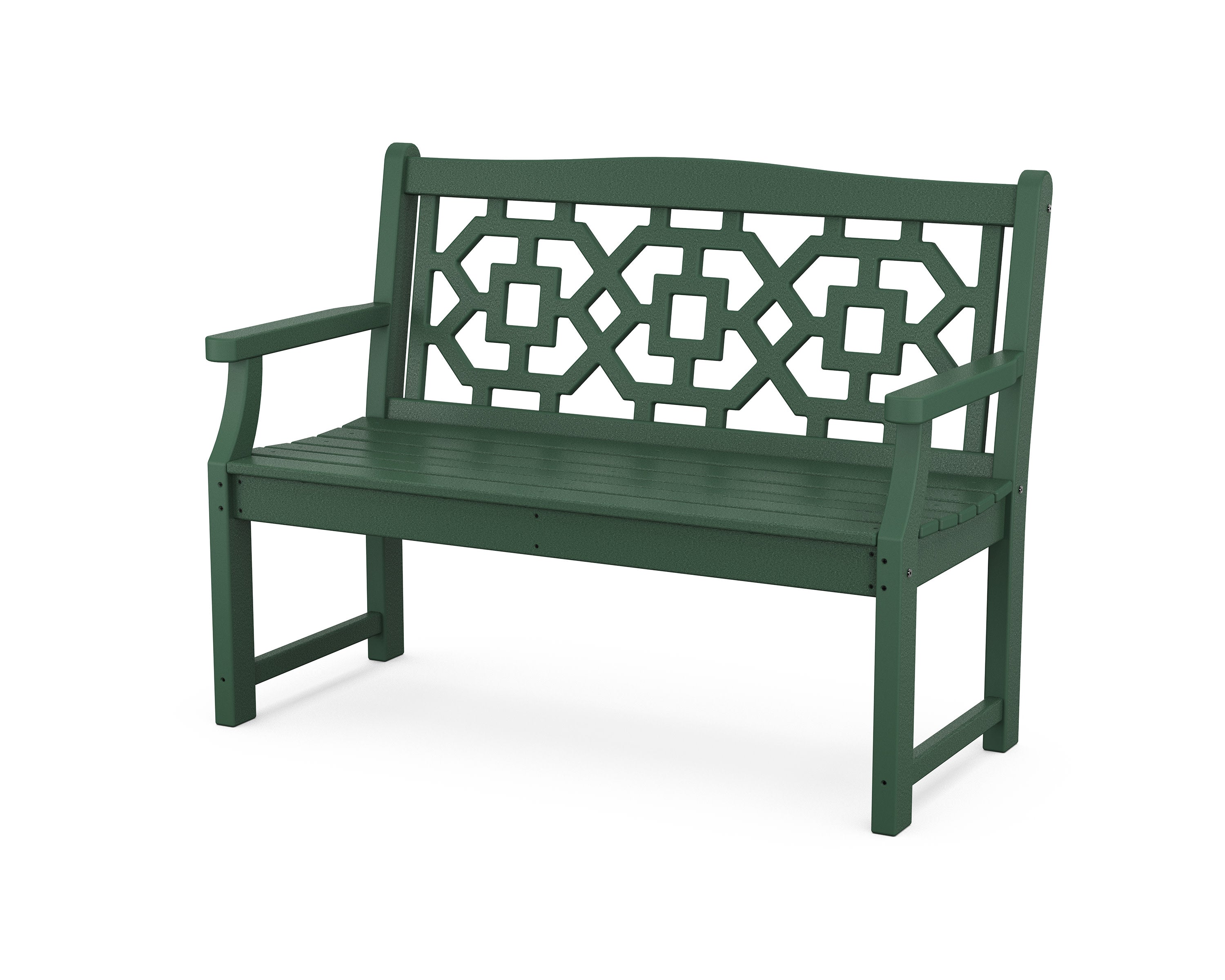 Chinoiserie 48" Garden Bench in Green