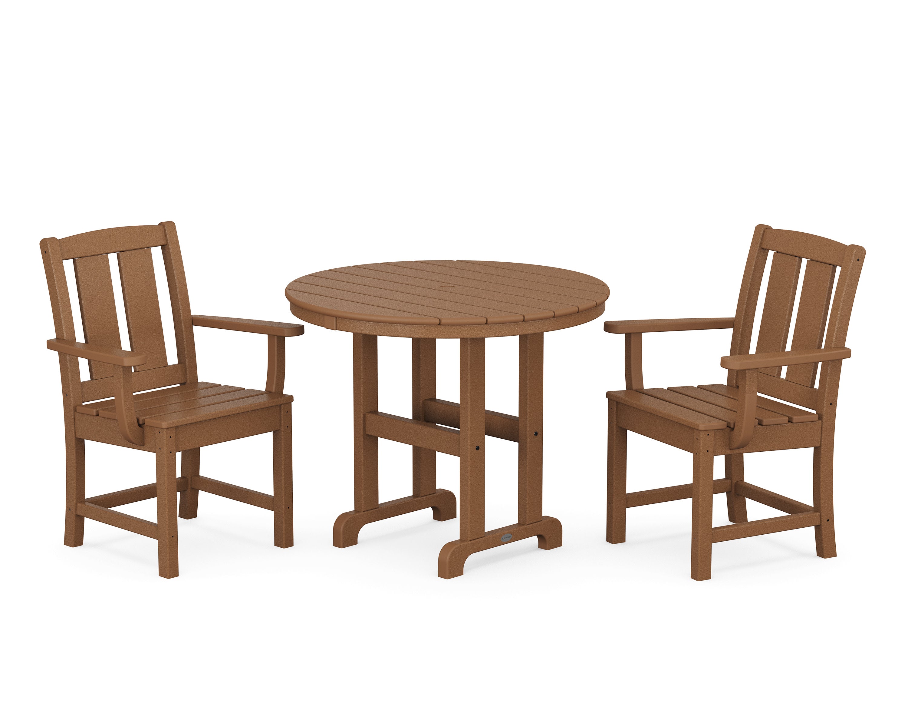 Mission 3-Piece Farmhouse Dining Set in Teak