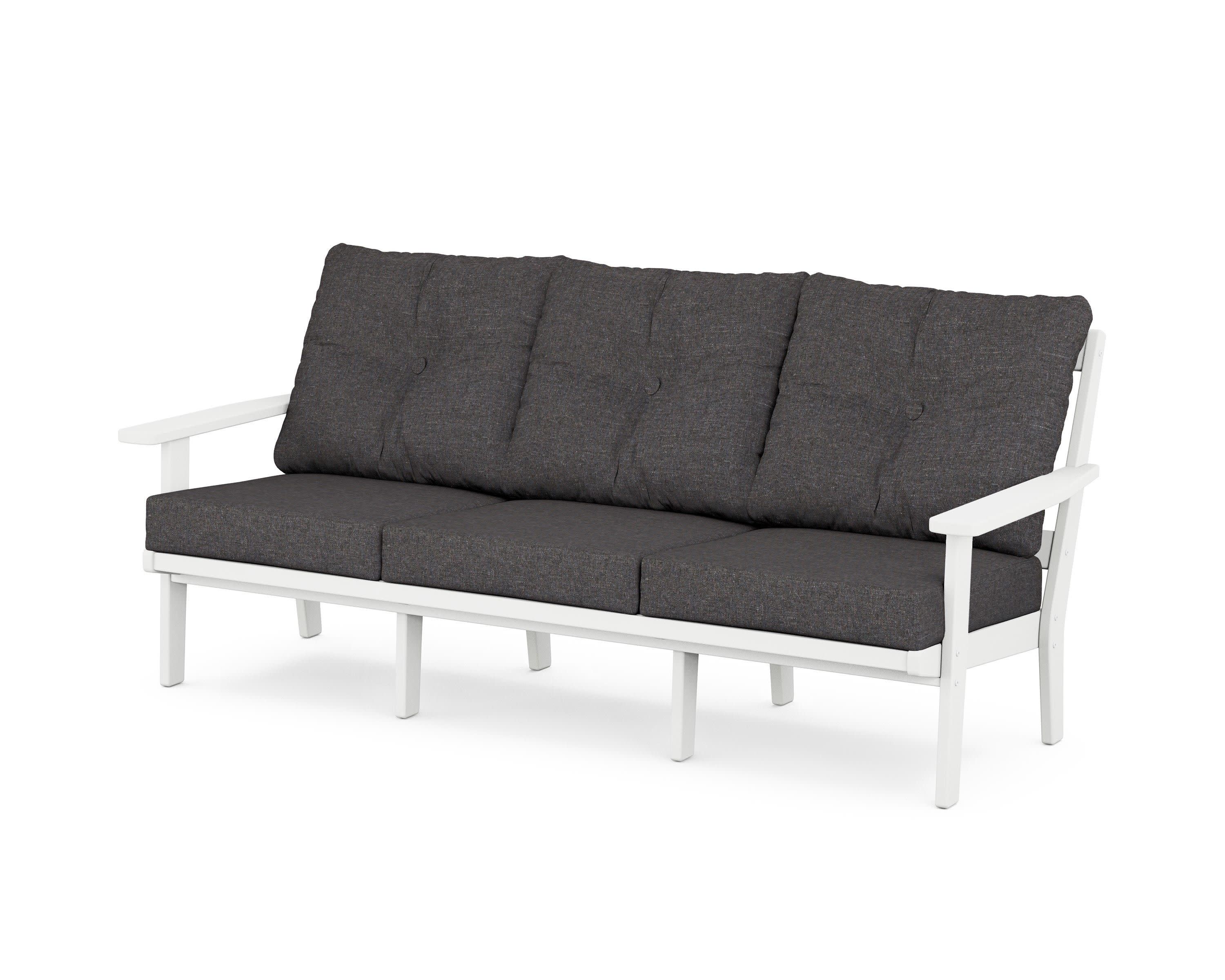 PrairieDeep Seating Sofa in White / Ash Charcoal