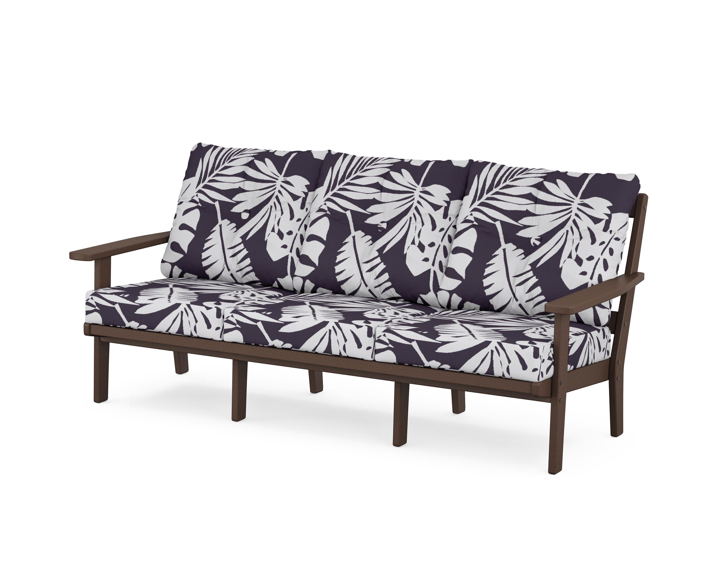 Oxford Deep Seating Sofa in Mahogany / Leaf Navy
