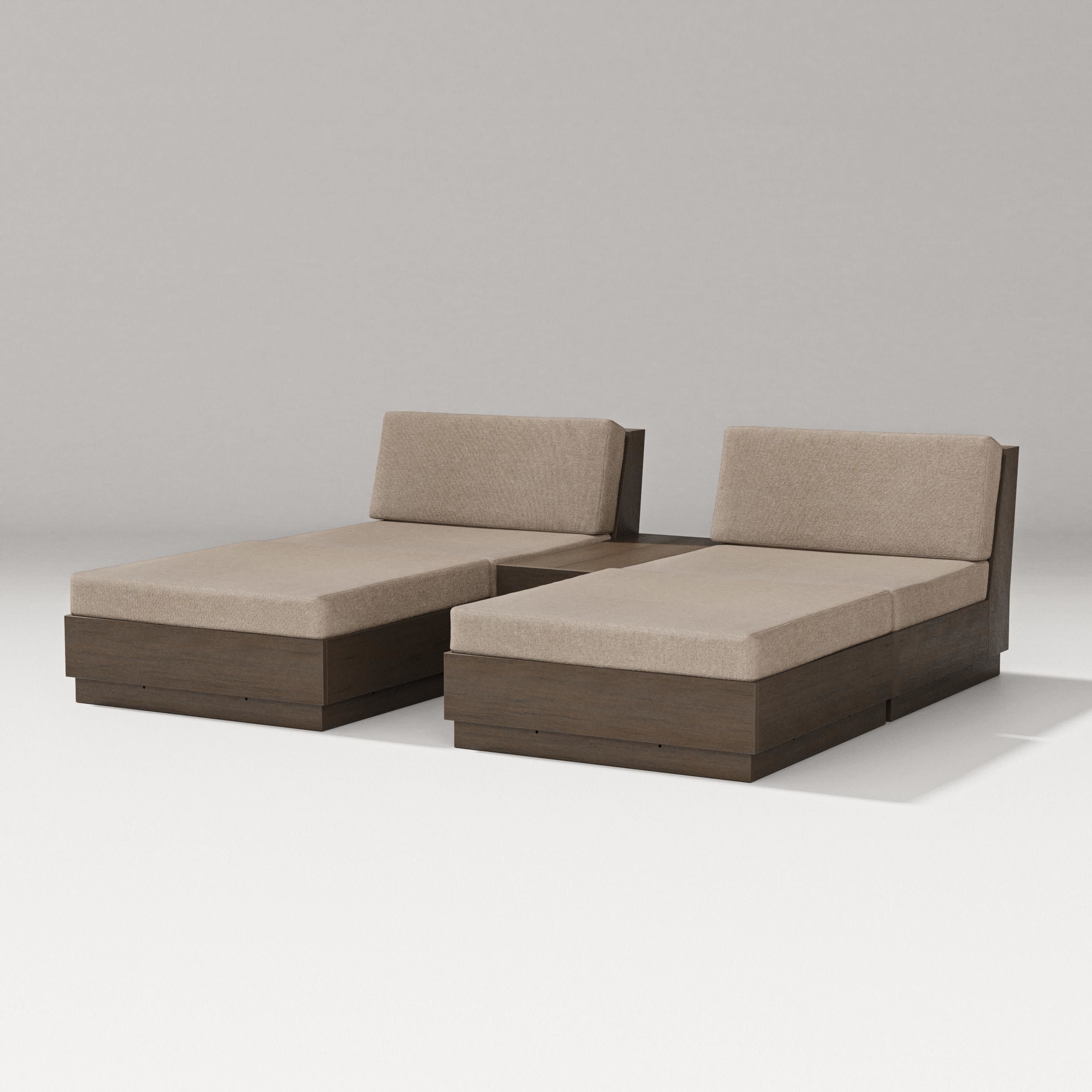 Elevate Double Chaise Set in Kona / Spiced Burlap