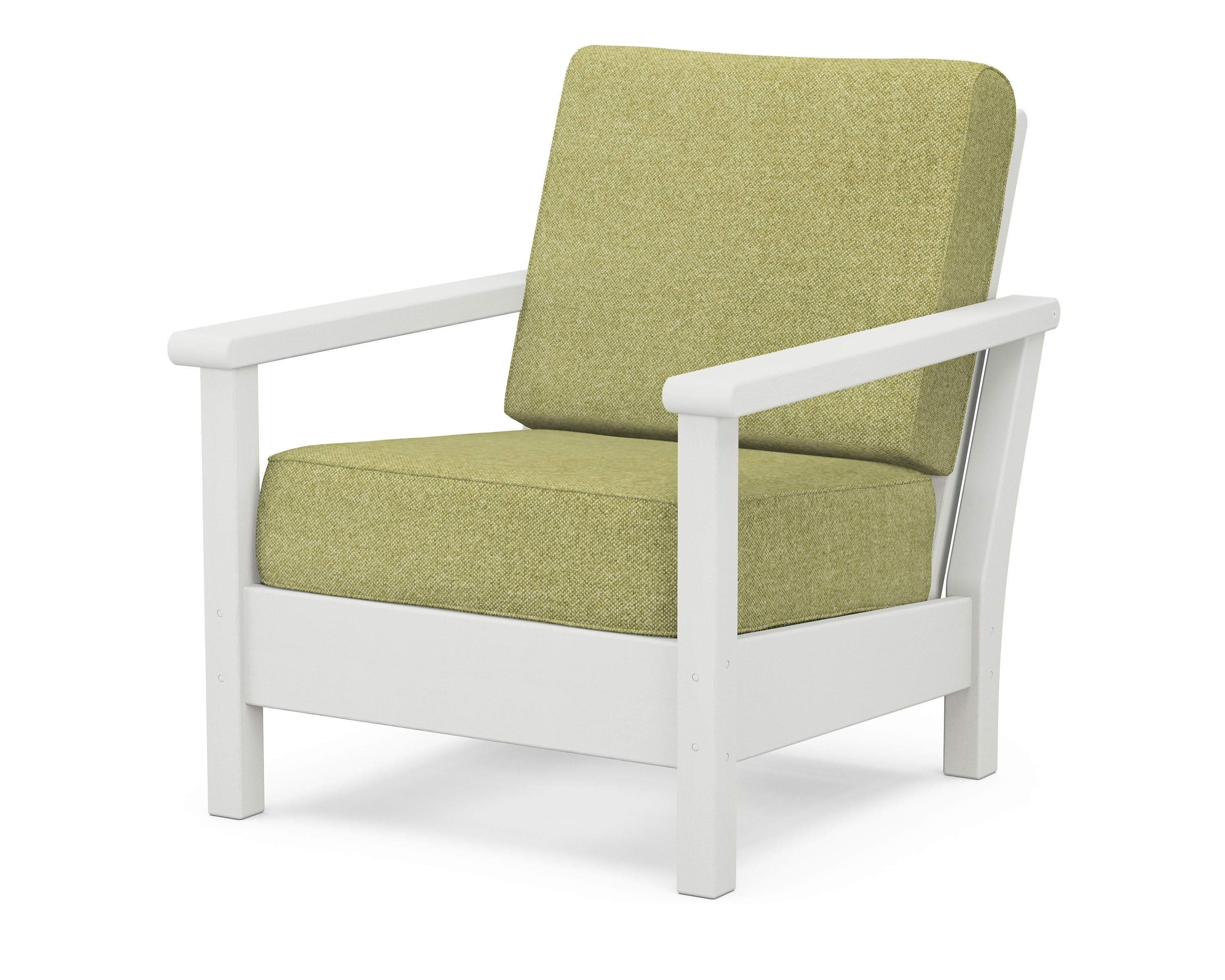 Harbour Deep Seating Chair in Vintage White / Chartreuse Boucle