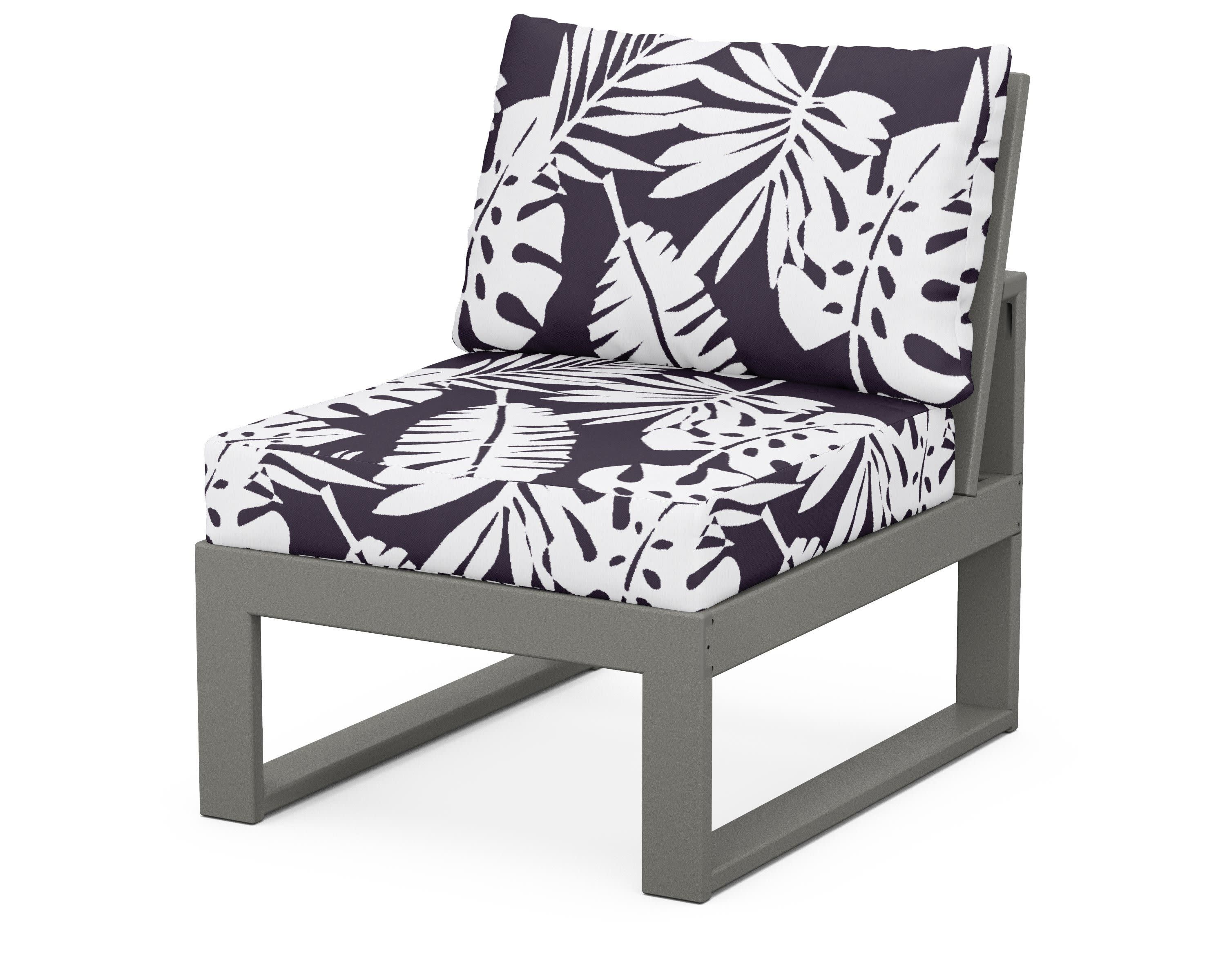 Modular Armless Chair in Slate Grey / Leaf Navy