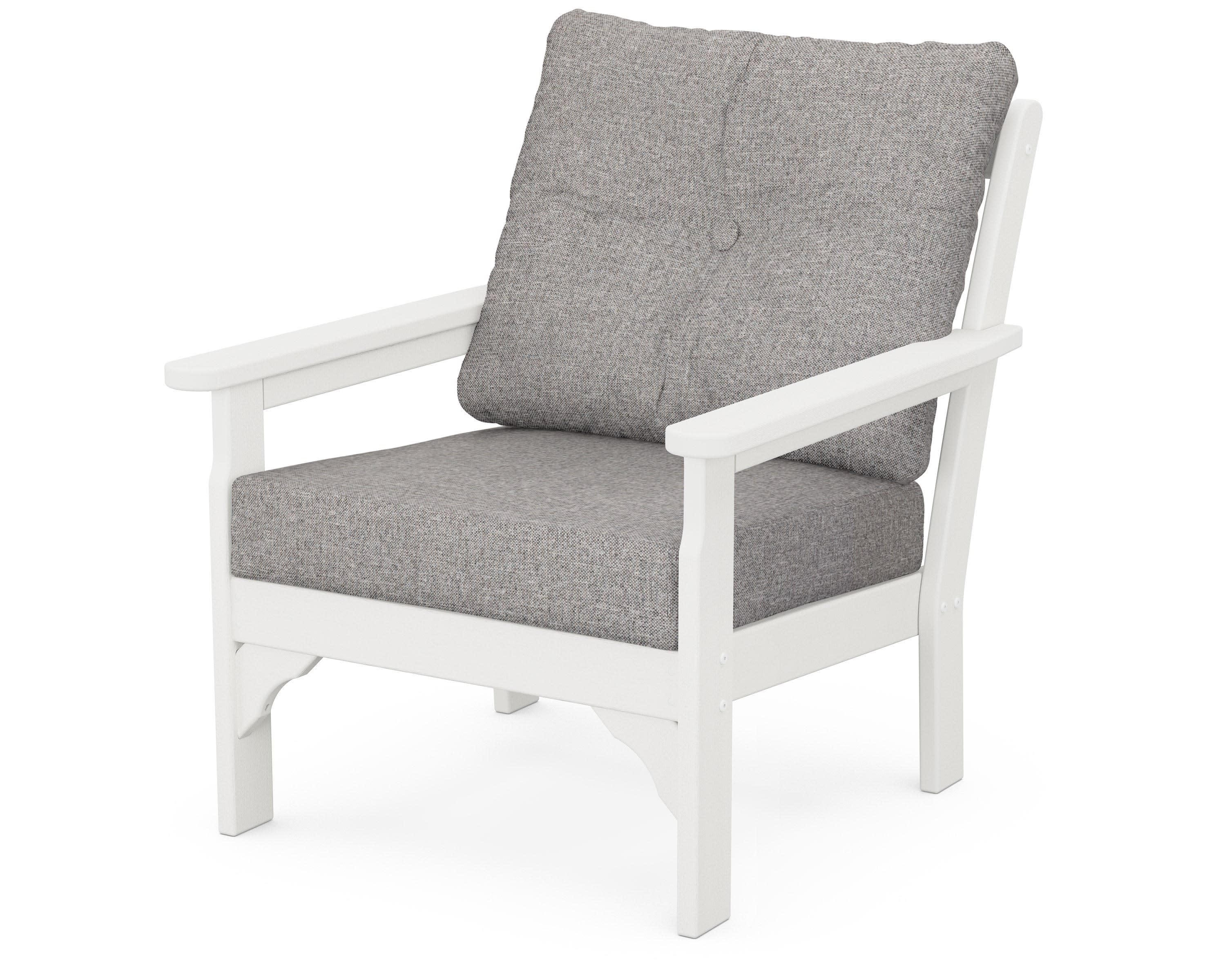 Vineyard Deep Seating Chair in Vintage White / Grey Mist
