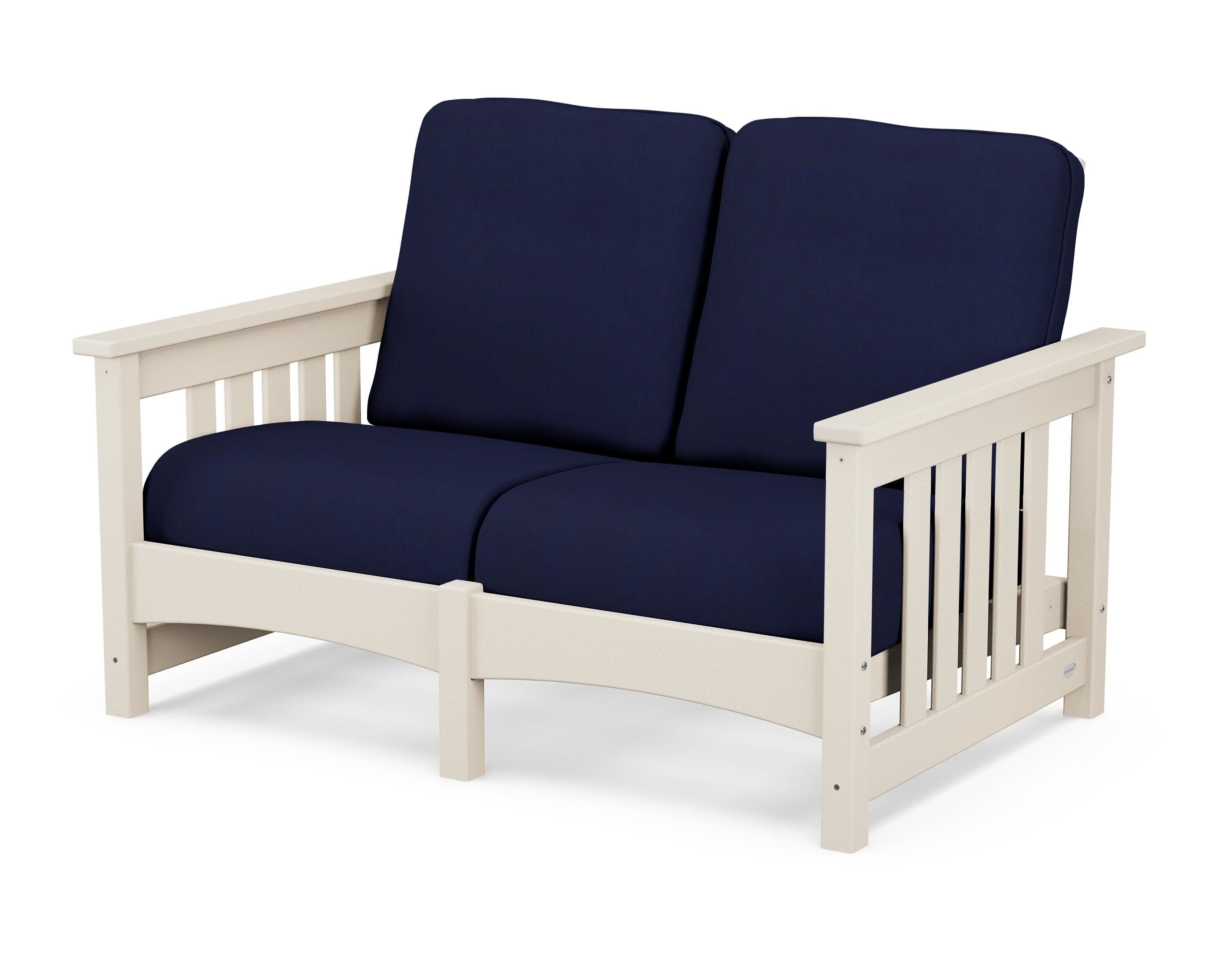 Club Mission Loveseat in Sand / Navy