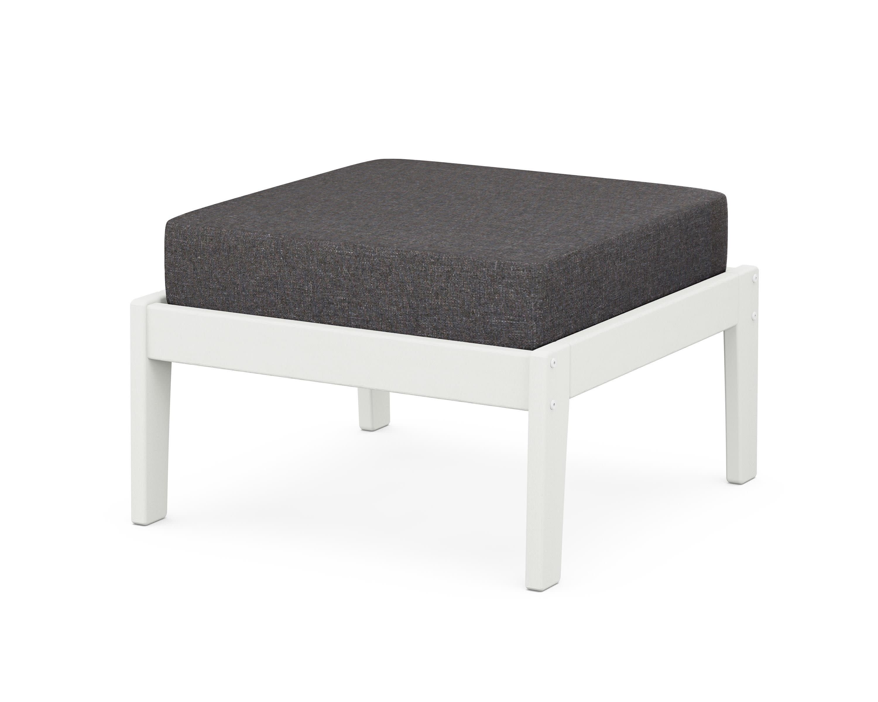Deep Seating Ottoman in Vintage White / Ash Charcoal