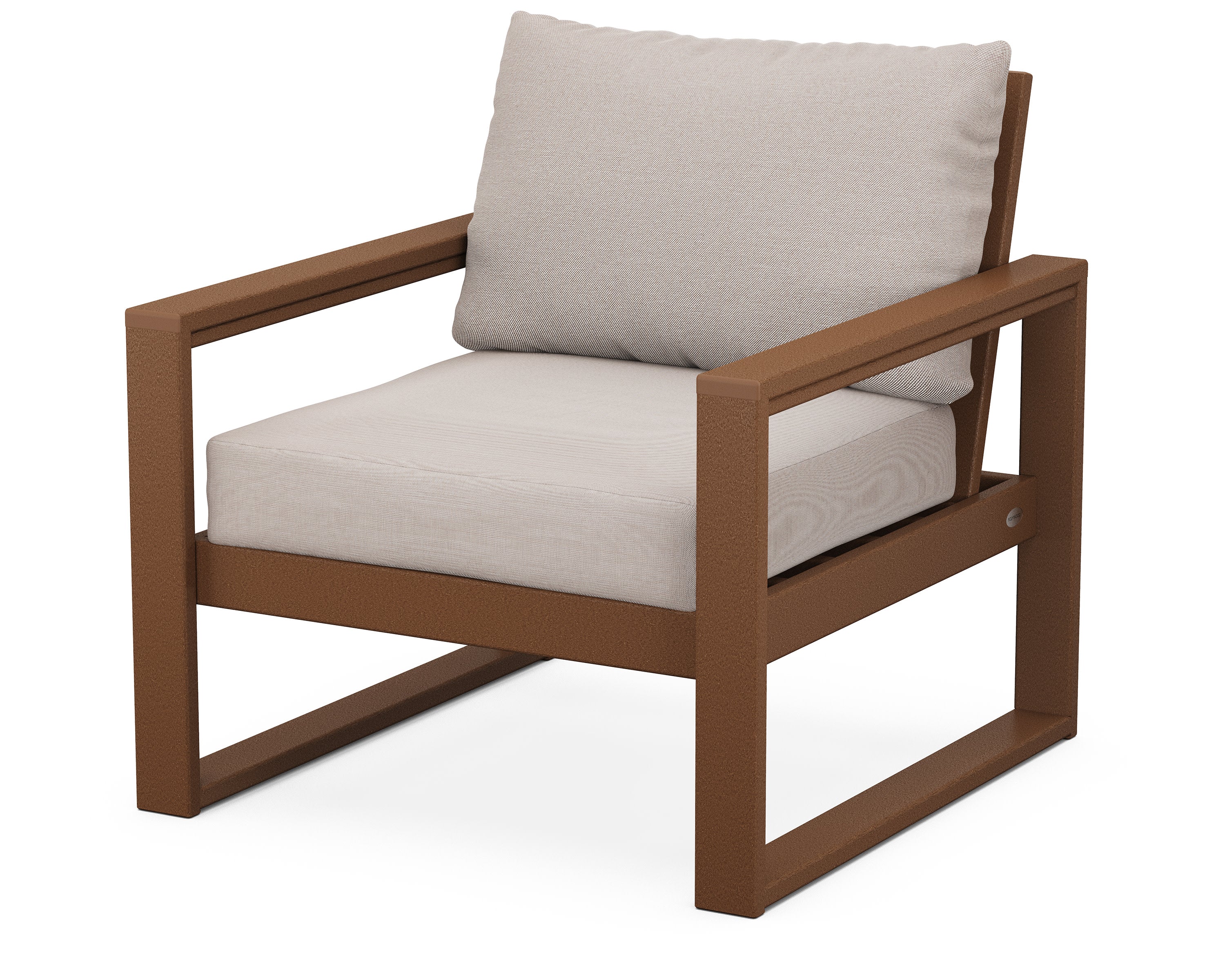 EDGE Club Chair in Teak / Dune Burlap