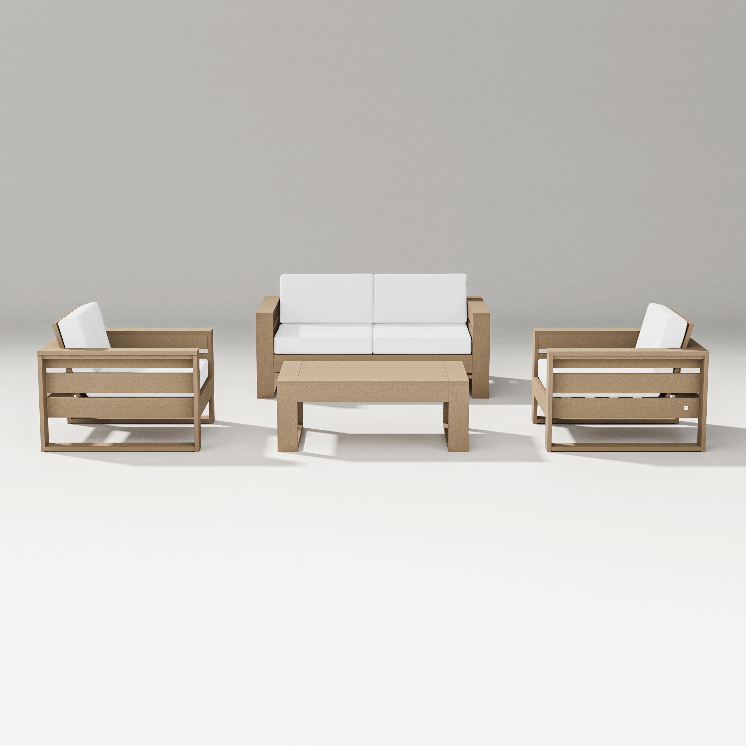 Latitude 4-Piece Lounge Loveseat Set in Vintage Sahara / Natural