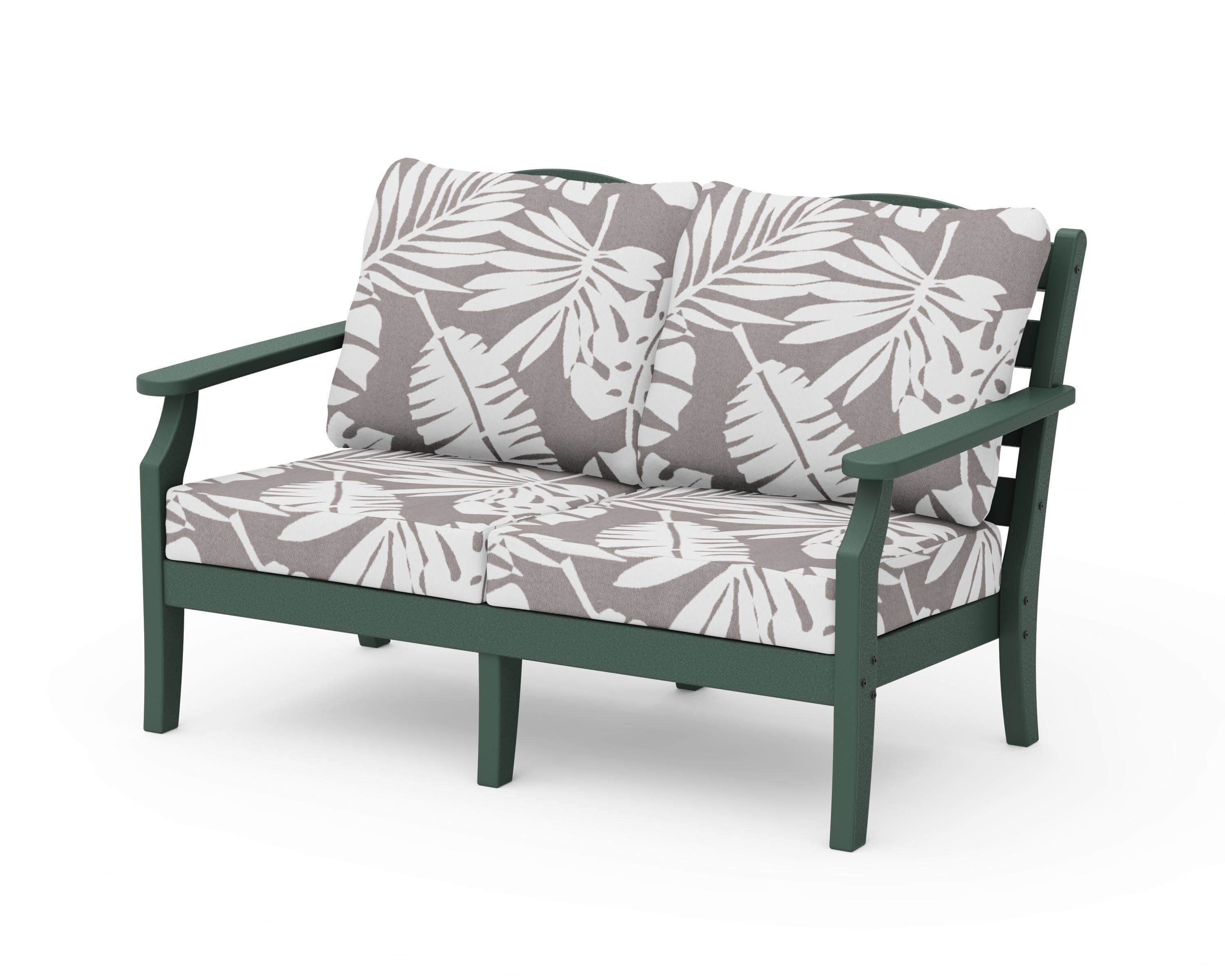 Savannah Deep Seating Loveseat in Green / Leaf Grey Mist