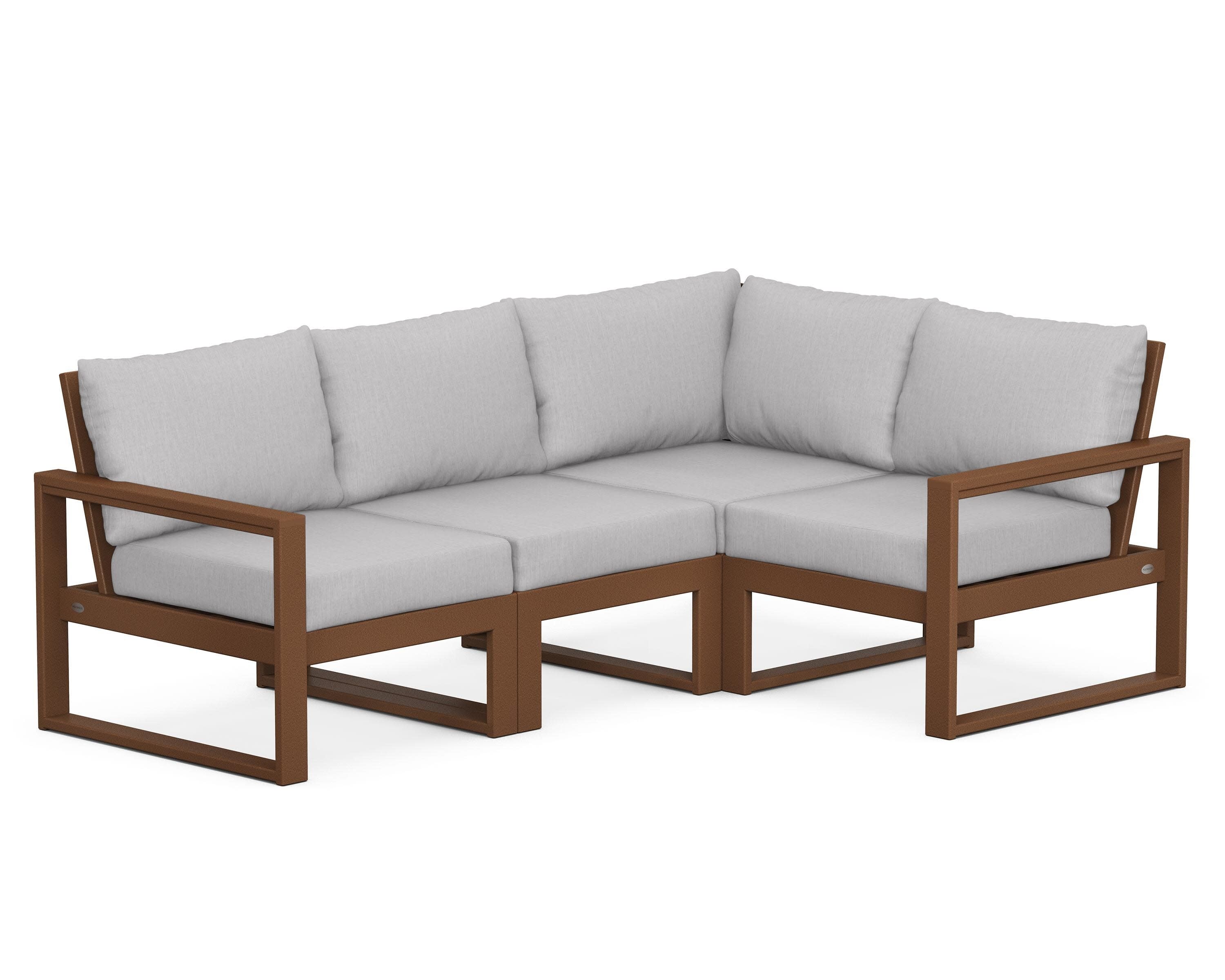 EDGE 4-Piece Modular Deep Seating Set in Teak / Granite