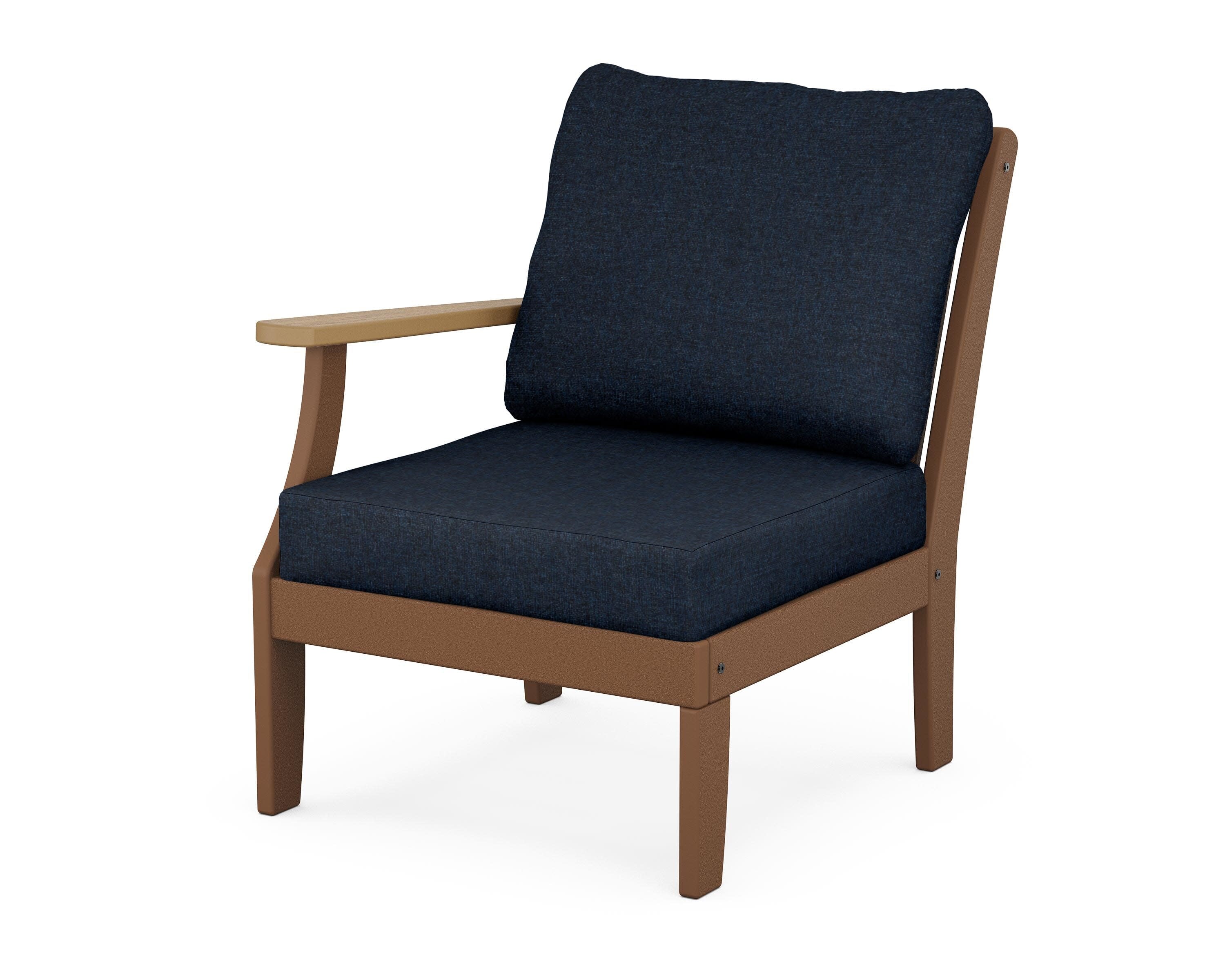 Braxton Modular Left Arm Chair in Teak / Natural / Marine Indigo