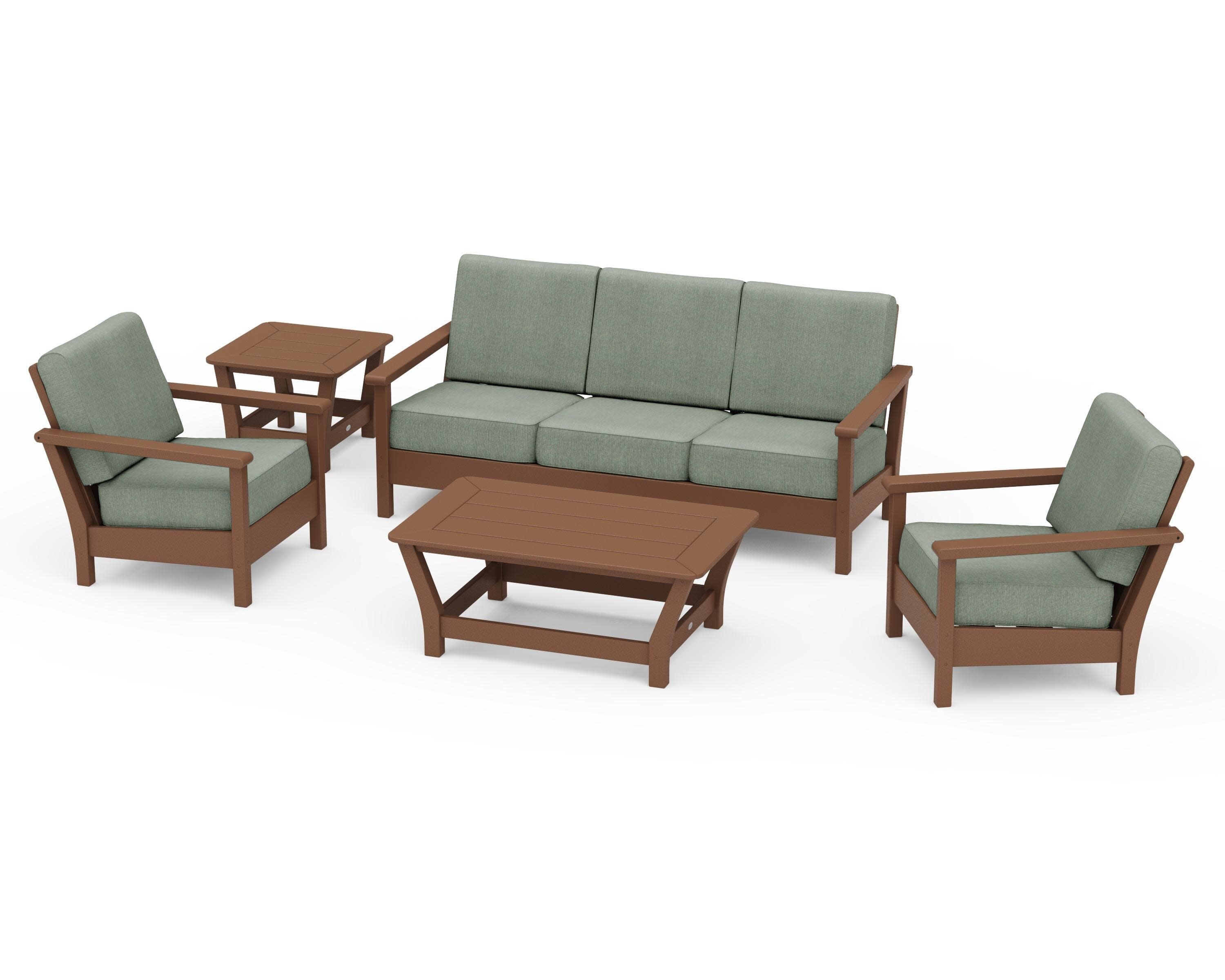 Harbour 5-Piece Deep Seating Set in Teak / Cast Sage