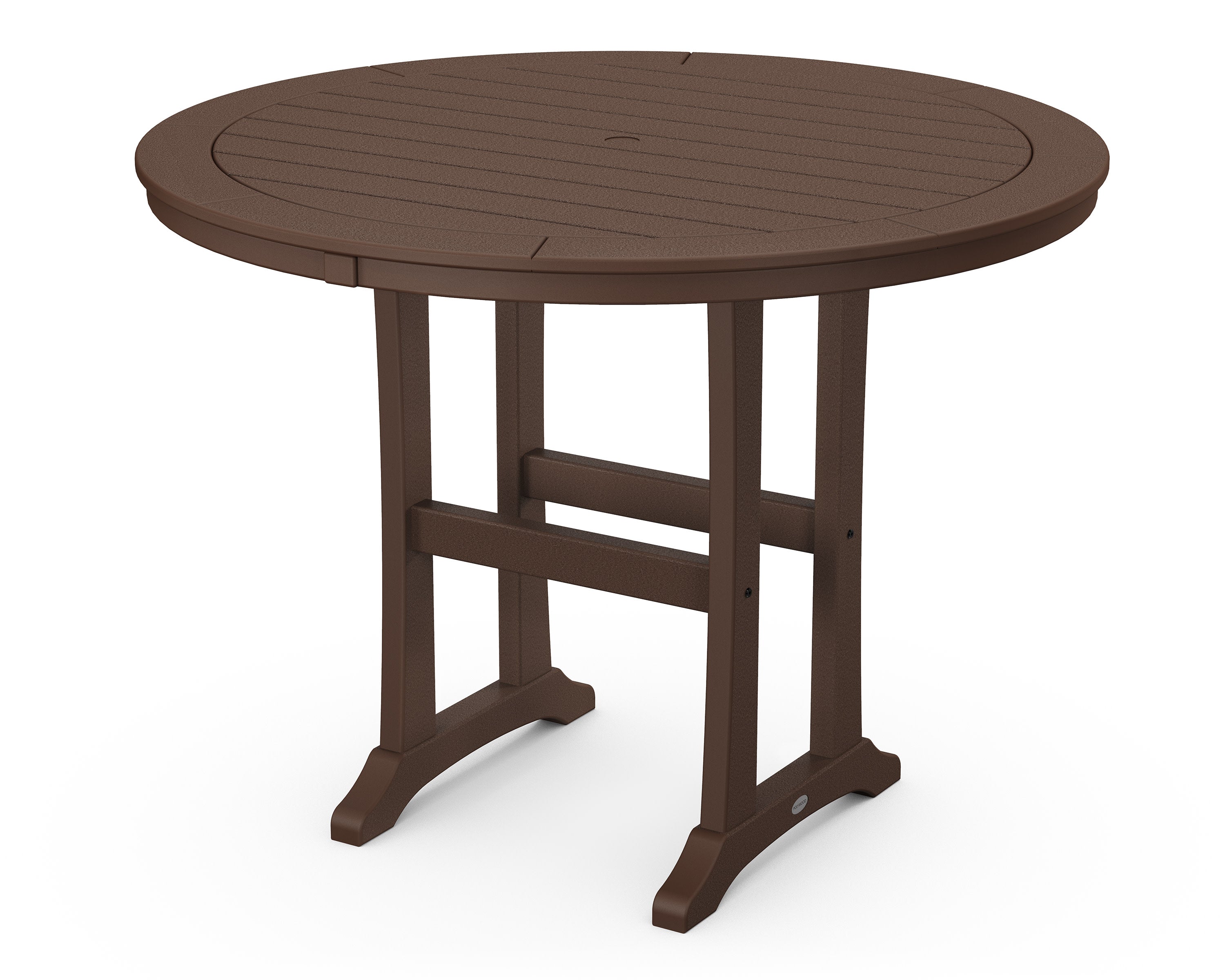 Nautical Trestle 48" Round Counter Table in Mahogany