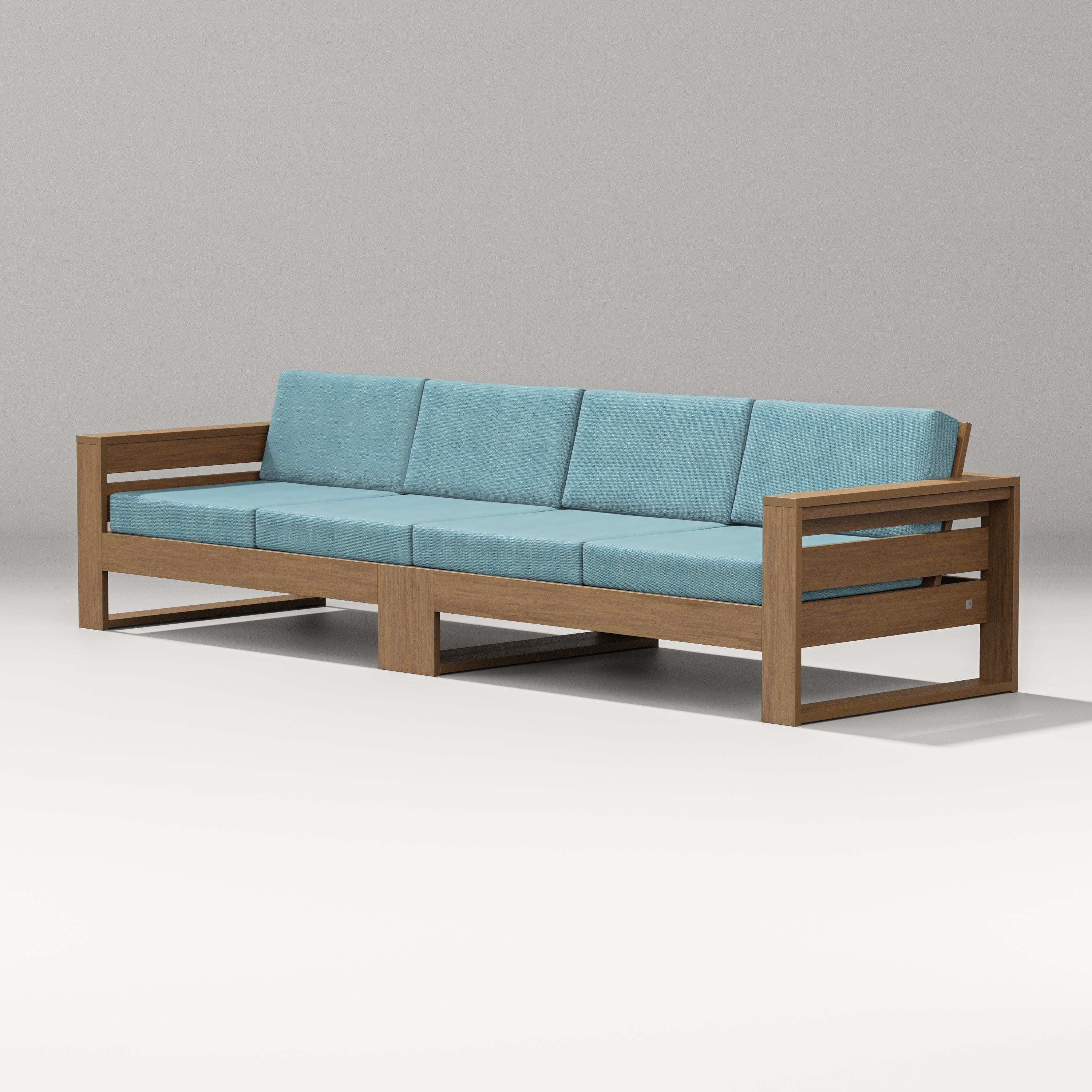 Latitude Straight Sectional in Natural / Lattice Sky Blue
