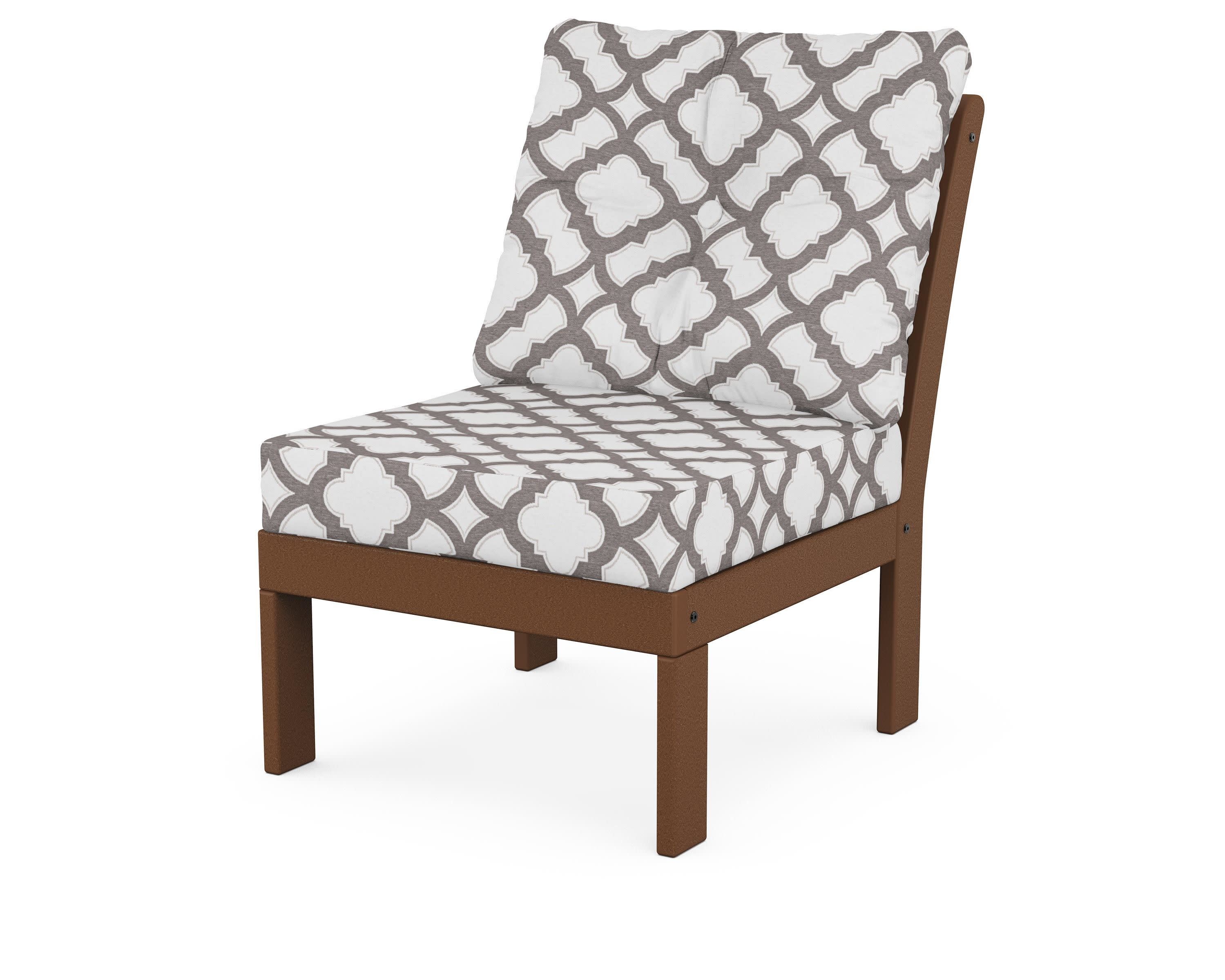 Vineyard Modular Armless Chair in Teak / Trellis Grey Mist