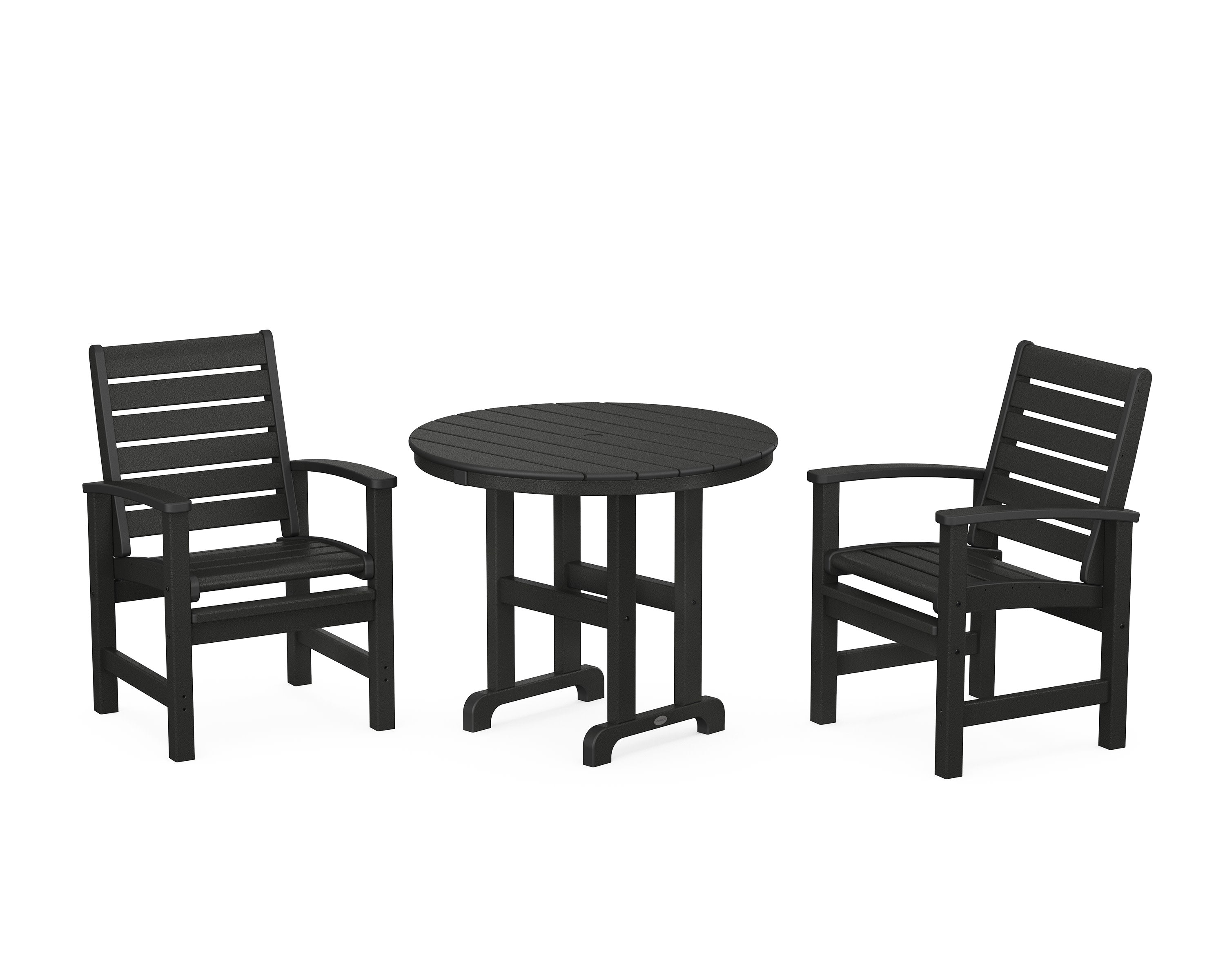 Signature 3-Piece Round Farmhouse Dining Set in Black