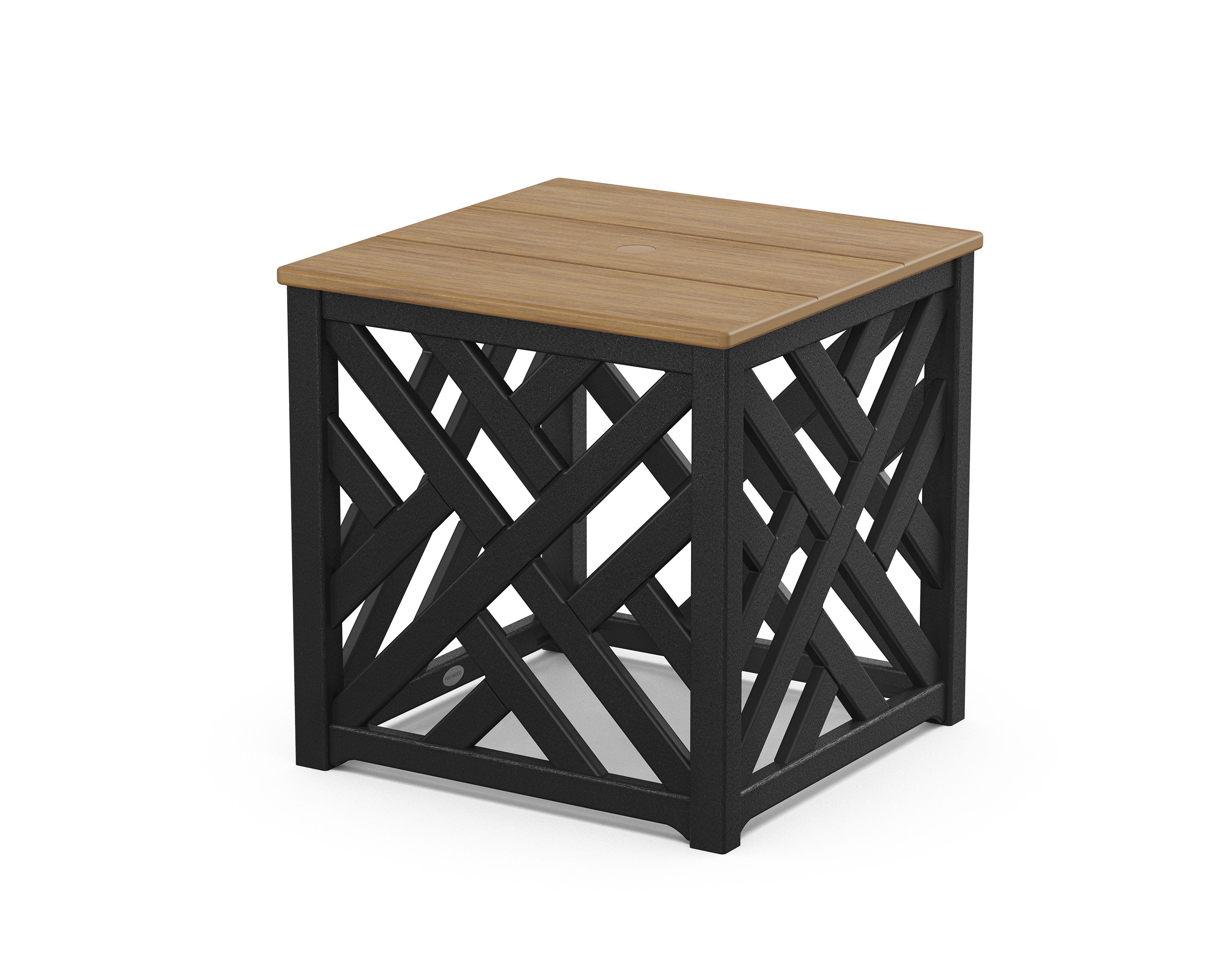 Chippendale Umbrella Stand Accent Table in Black / Natural