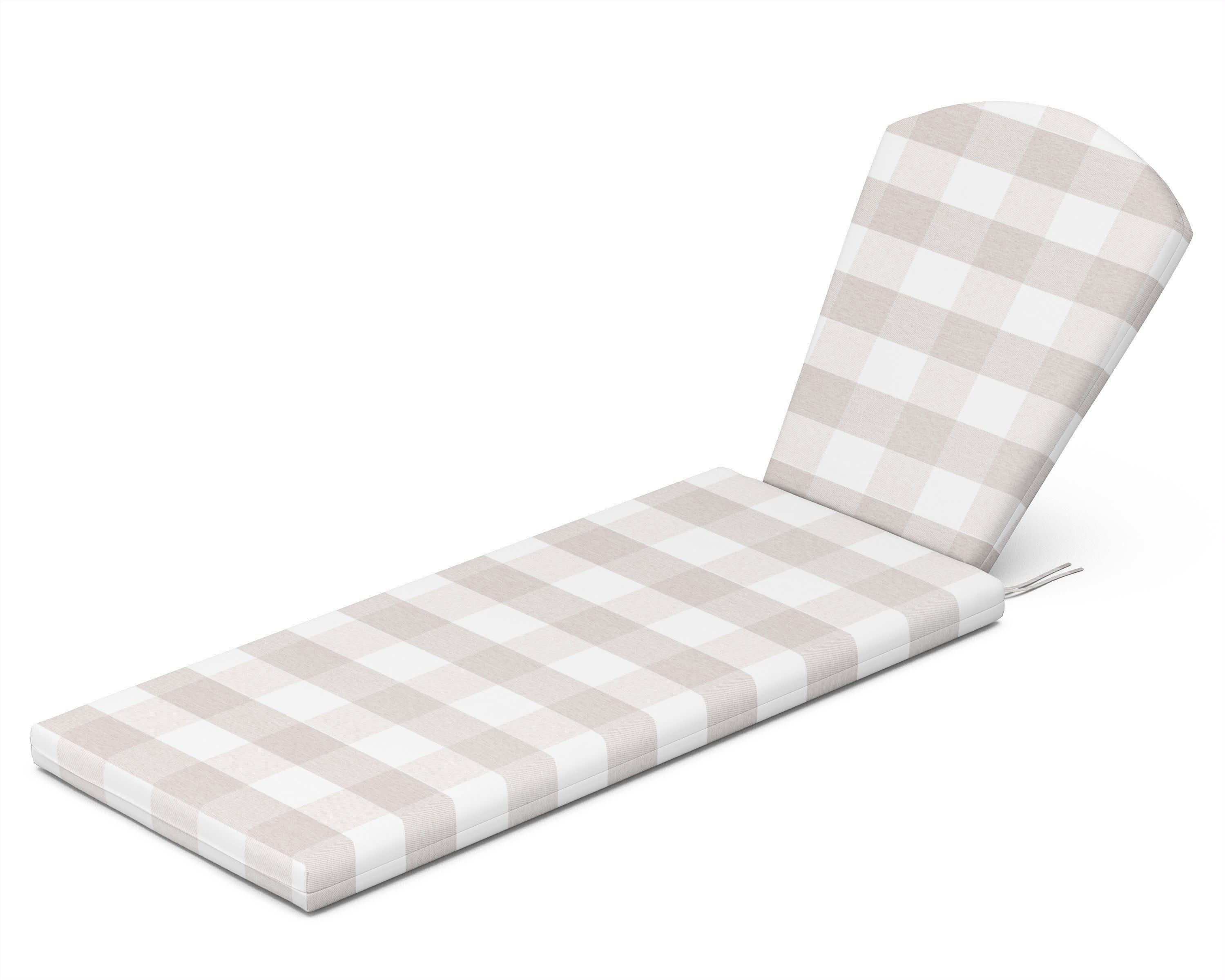 Chaise Cushion in Buffalo Plaid Dune Burlap