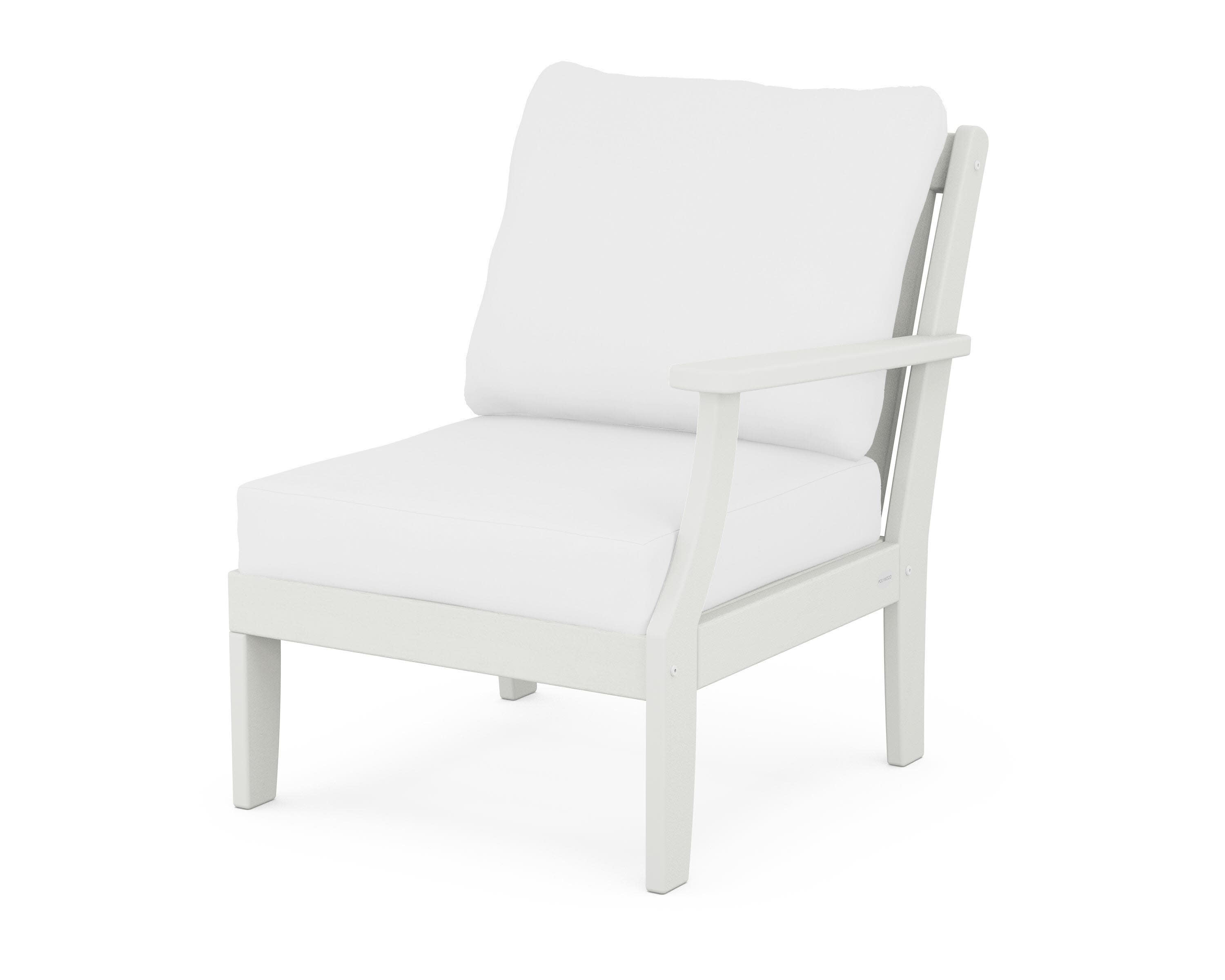 Braxton Modular Right Arm Chair in Vintage White / Natural