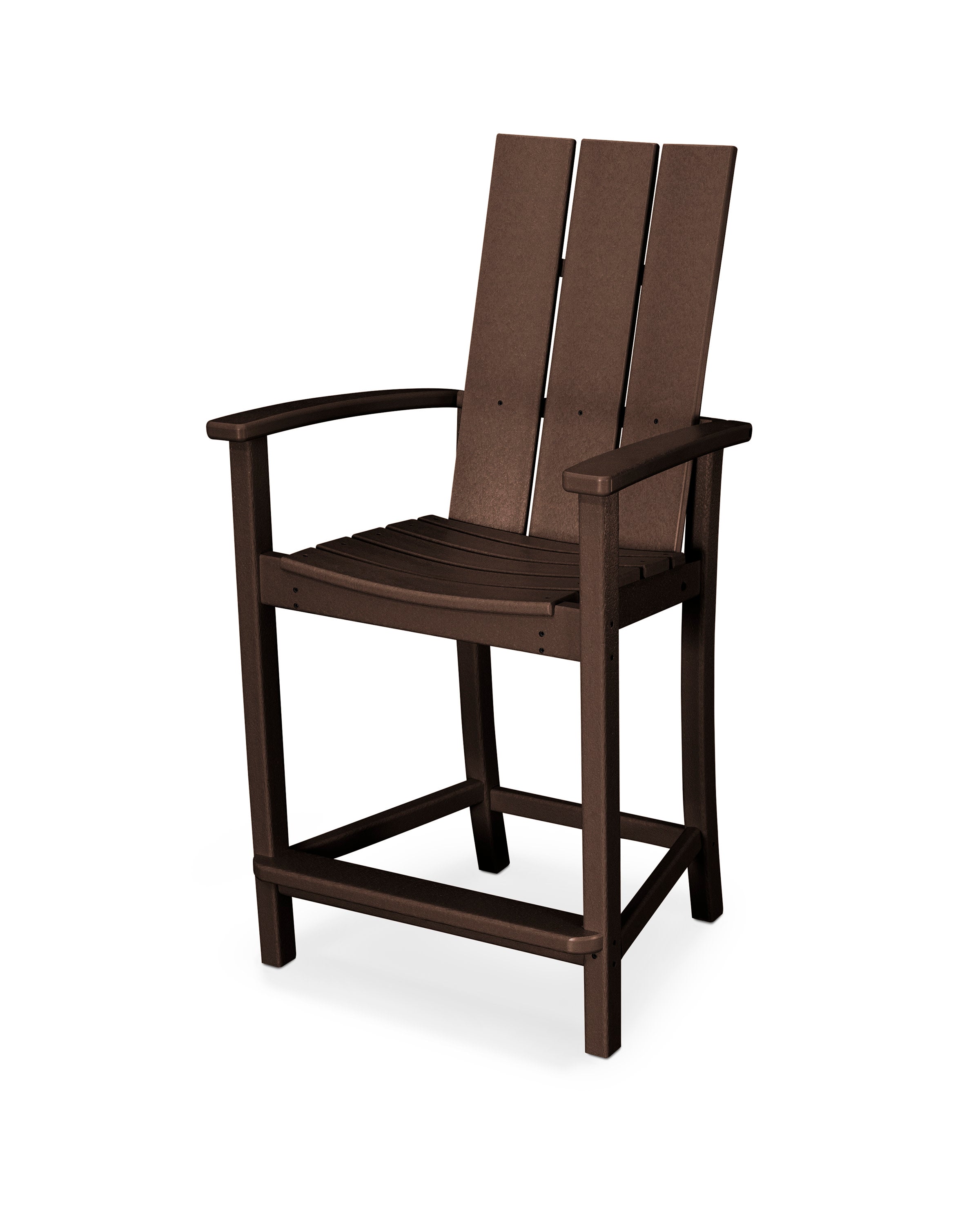 Modern Adirondack Counter Chair in Mahogany