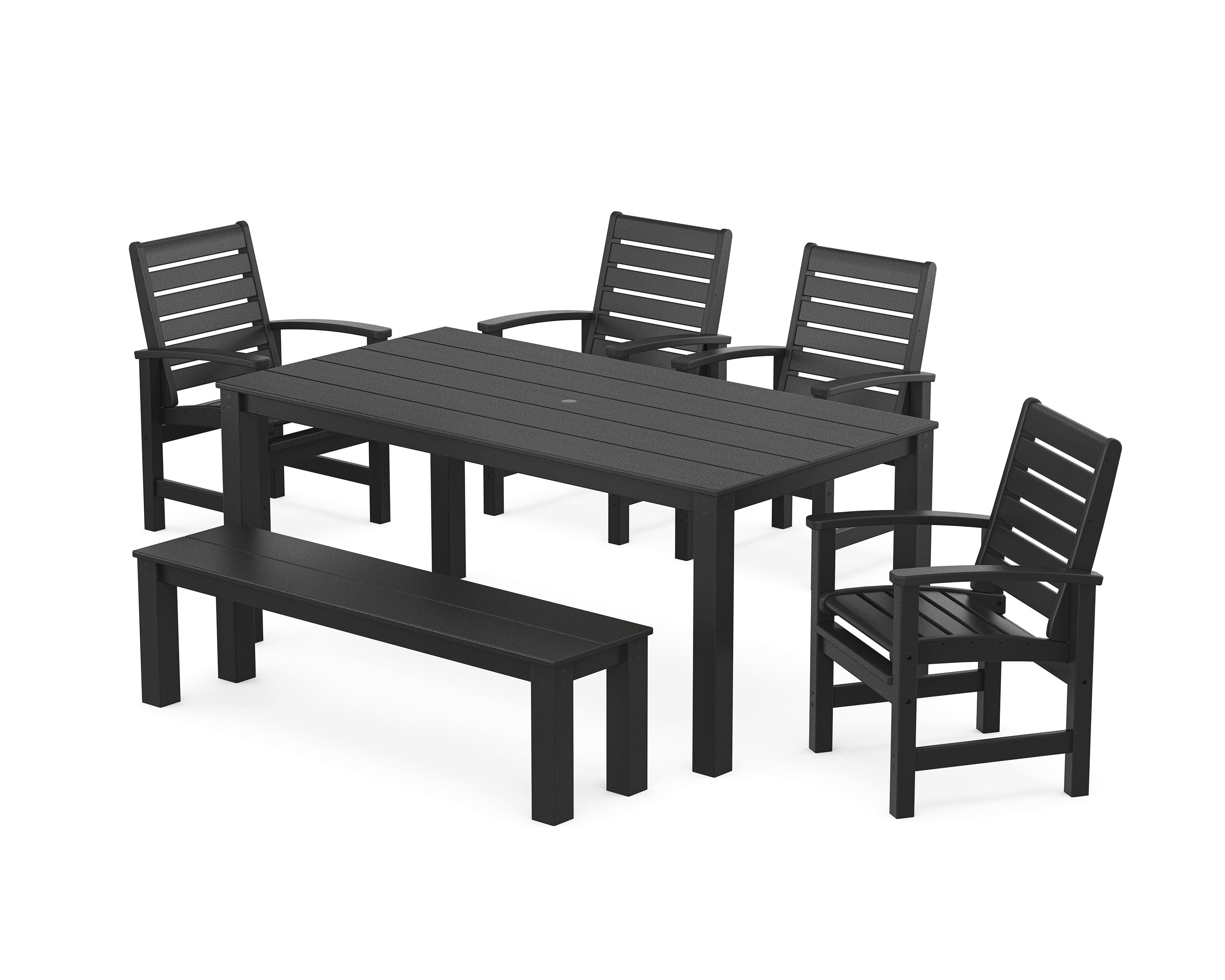 Signature 6-Piece Parsons Dining Set with Bench in Black