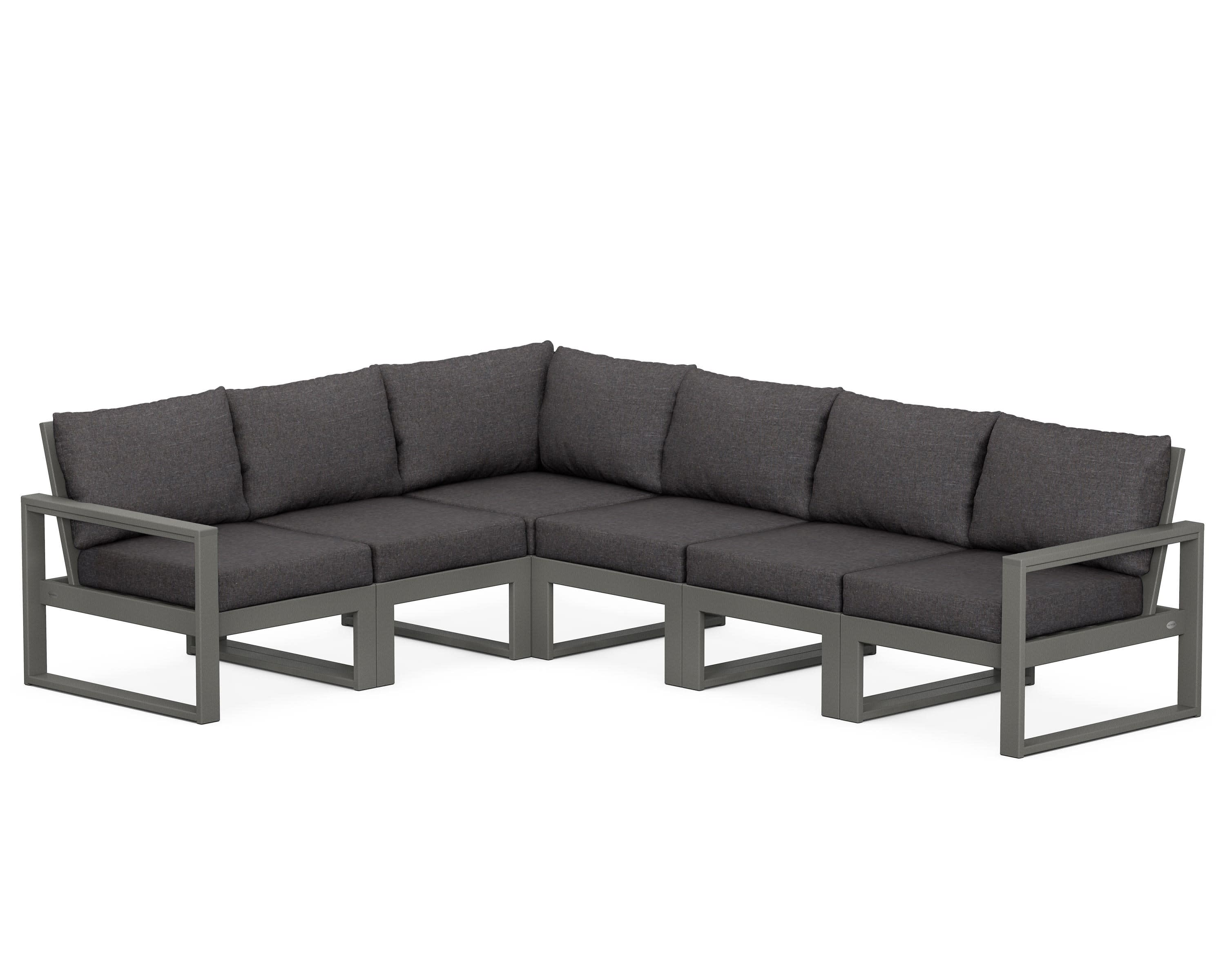 EDGE 6-Piece Modular Deep Seating Set in Slate Grey / Ash Charcoal