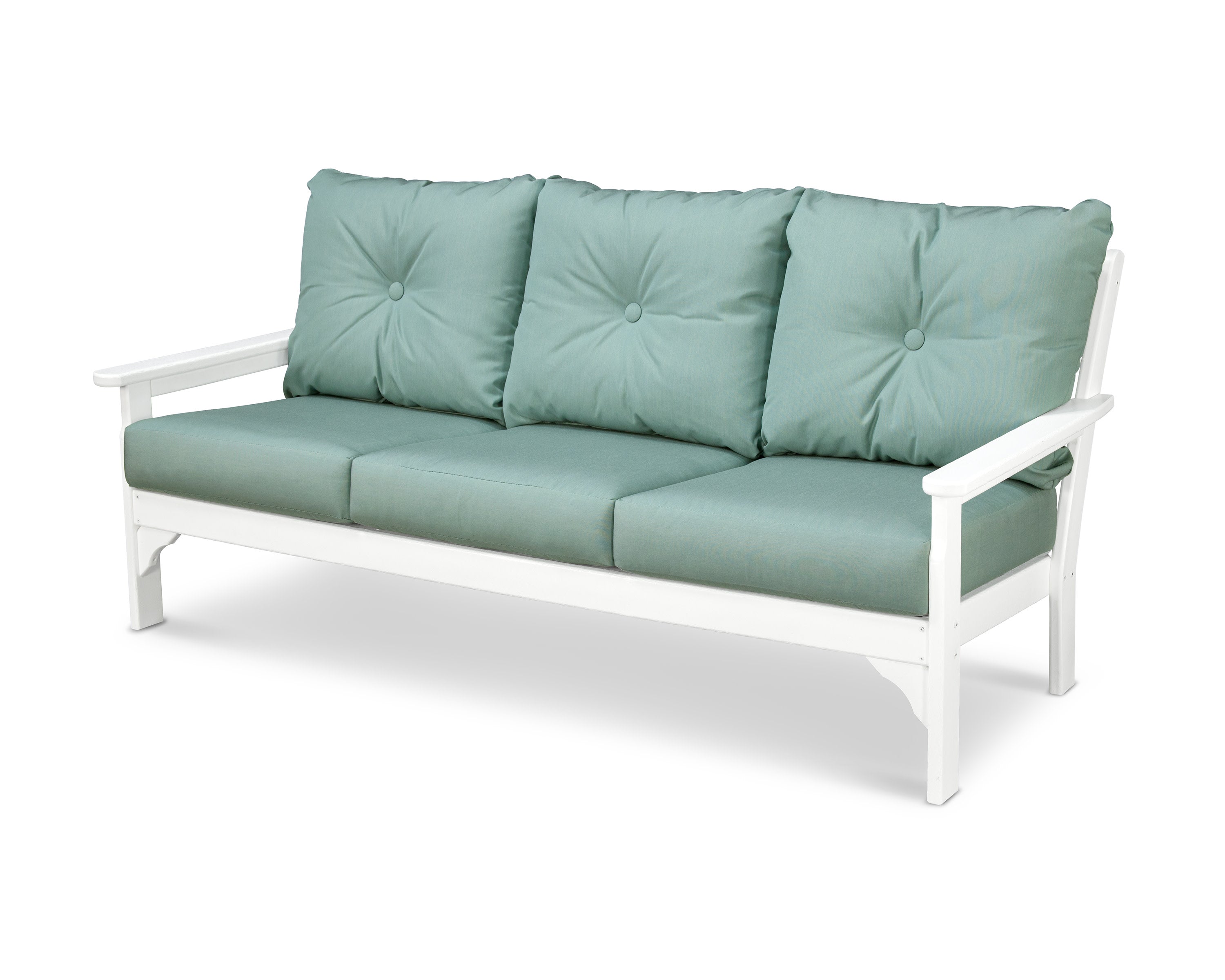 Vineyard Deep Seating Sofa in White / Spa