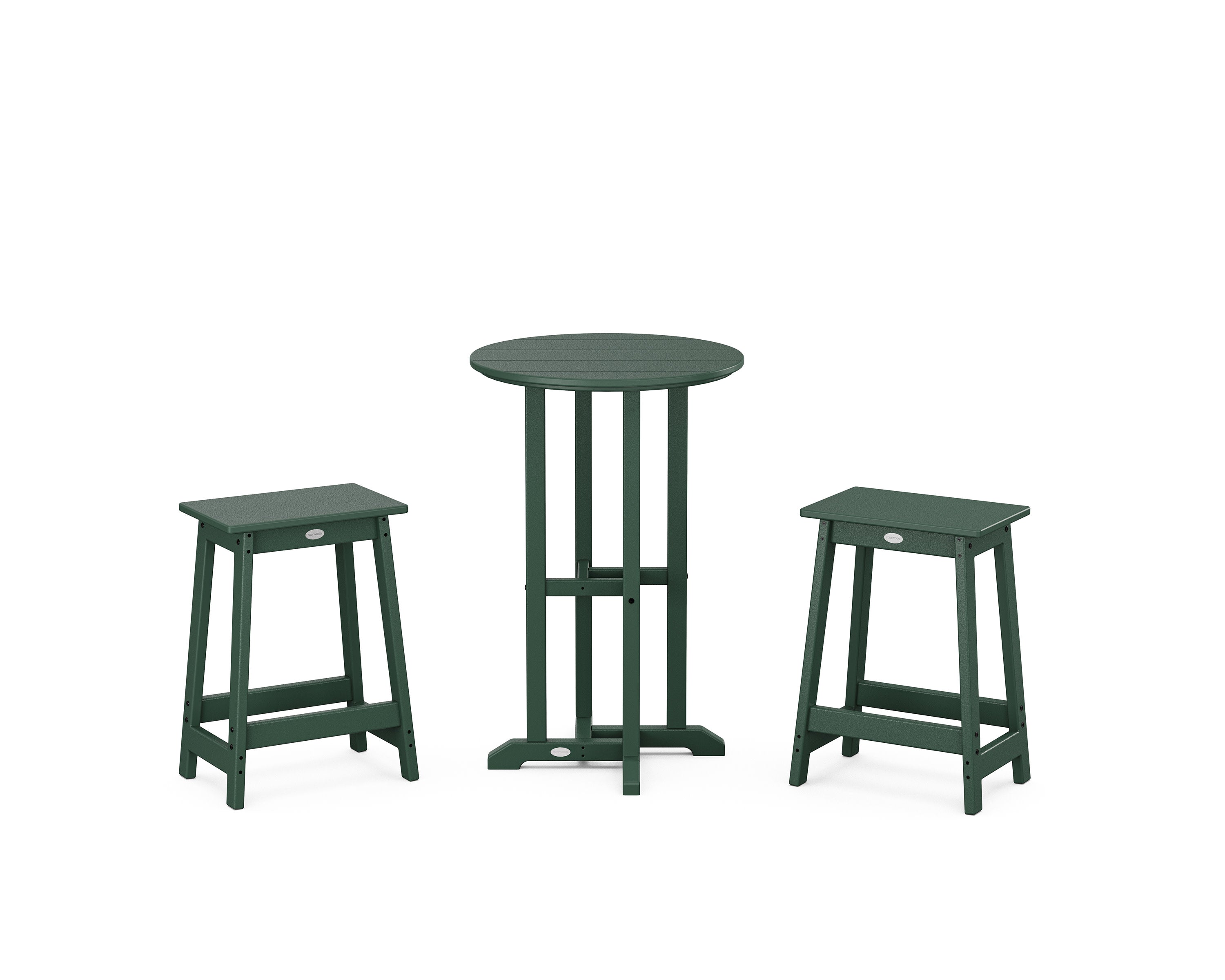 Modern Studio Counter Stool 3-Piece Bistro Set in Green