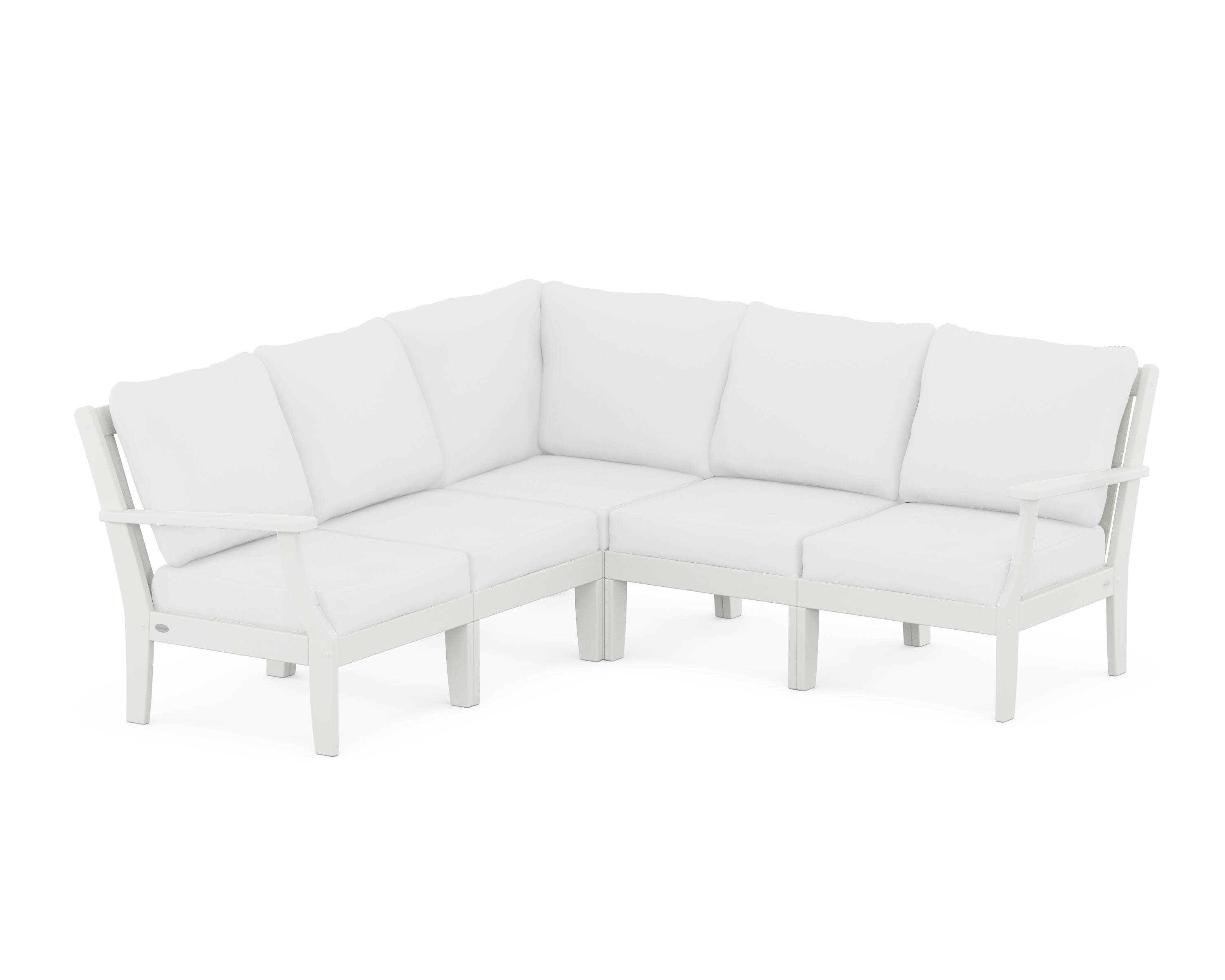 Braxton Modular 5-Piece Deep Seating Set in Vintage White / Natural