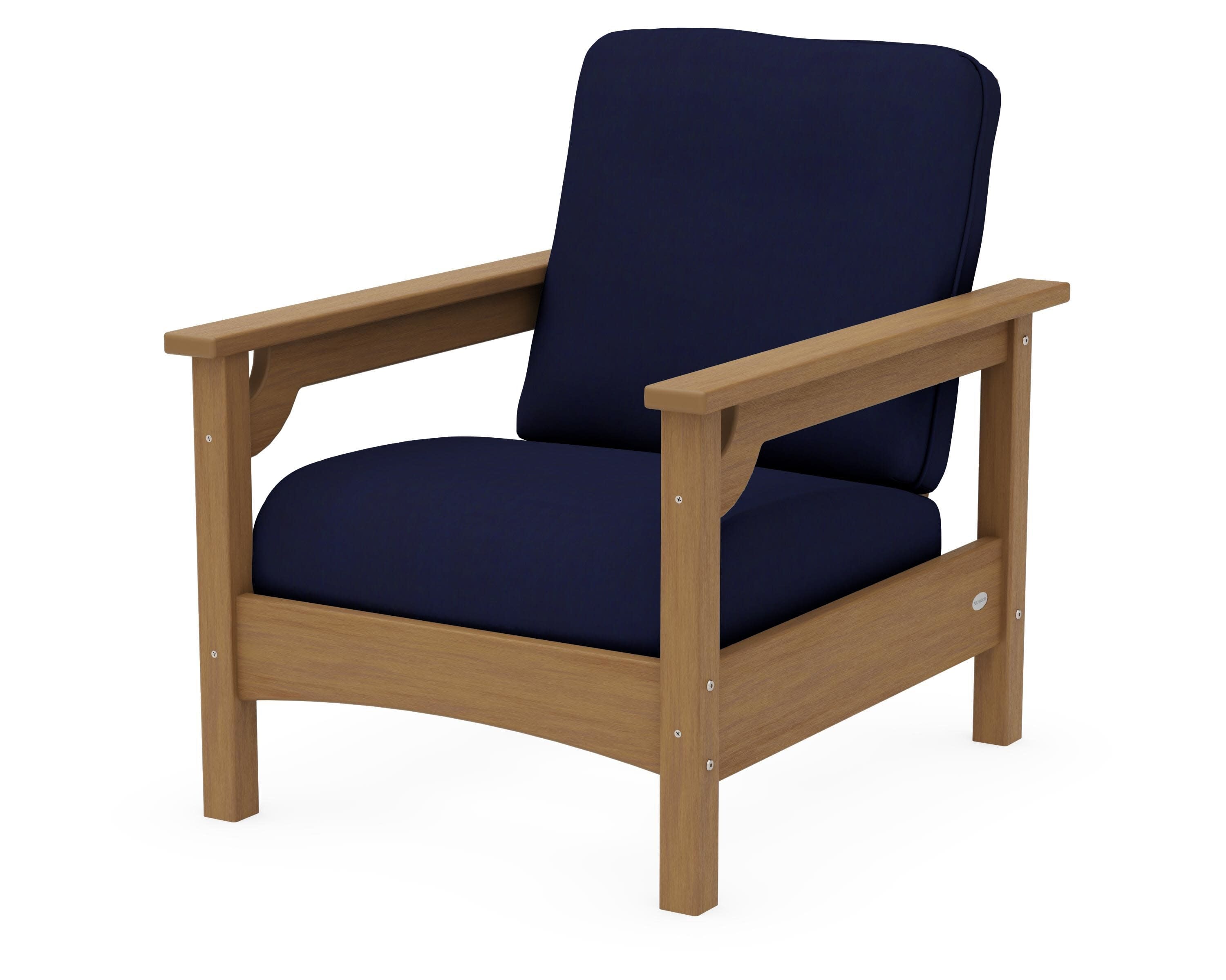 Club Chair in Natural / Navy