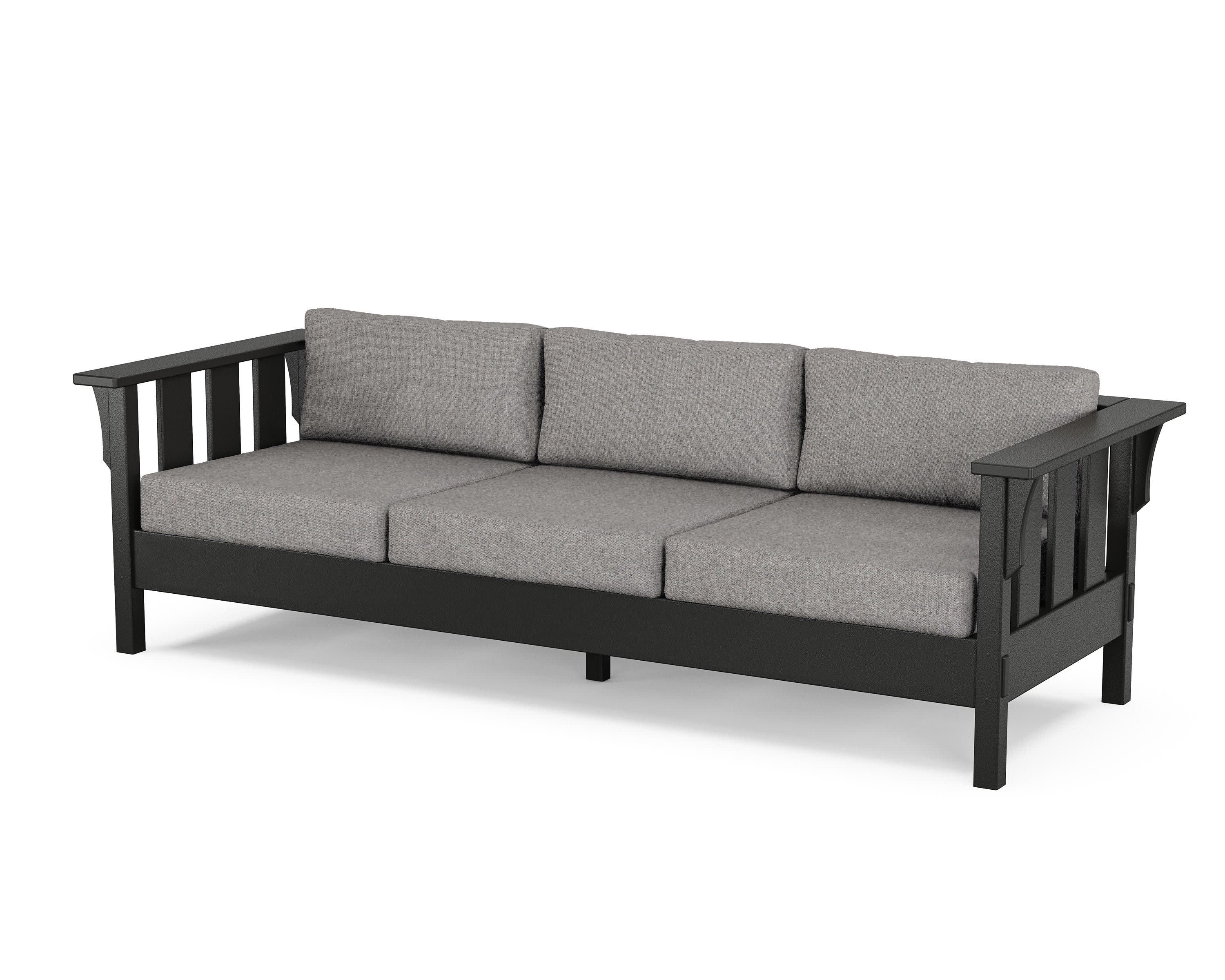 Acadia Deep Seating Sofa in Black / Grey Mist