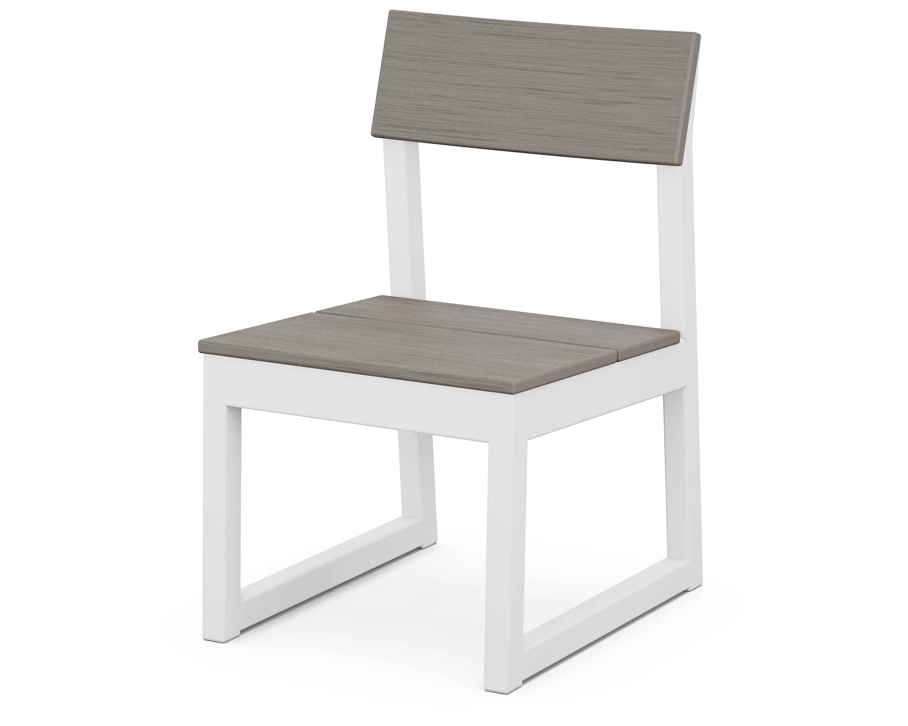 EDGE Dining Side Chair in White / Driftwood