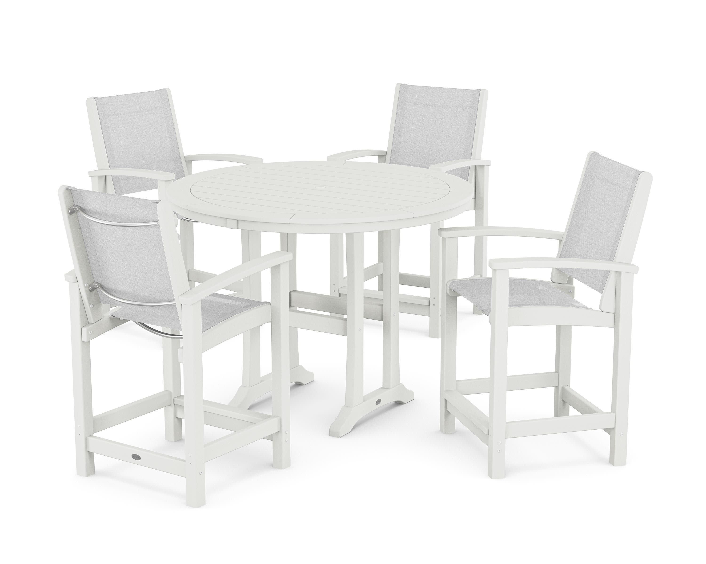 Coastal 5-Piece Counter Set in Vintage White / White Sling