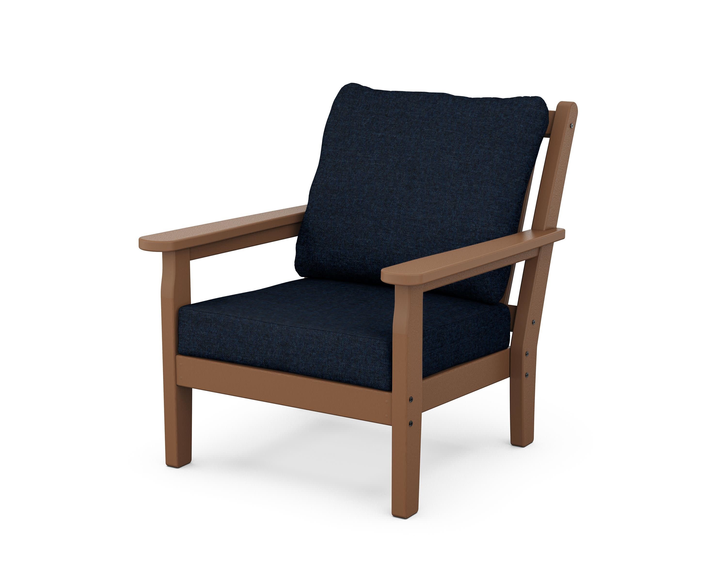 Chippendale Deep Seating Chair in Teak / Marine Indigo