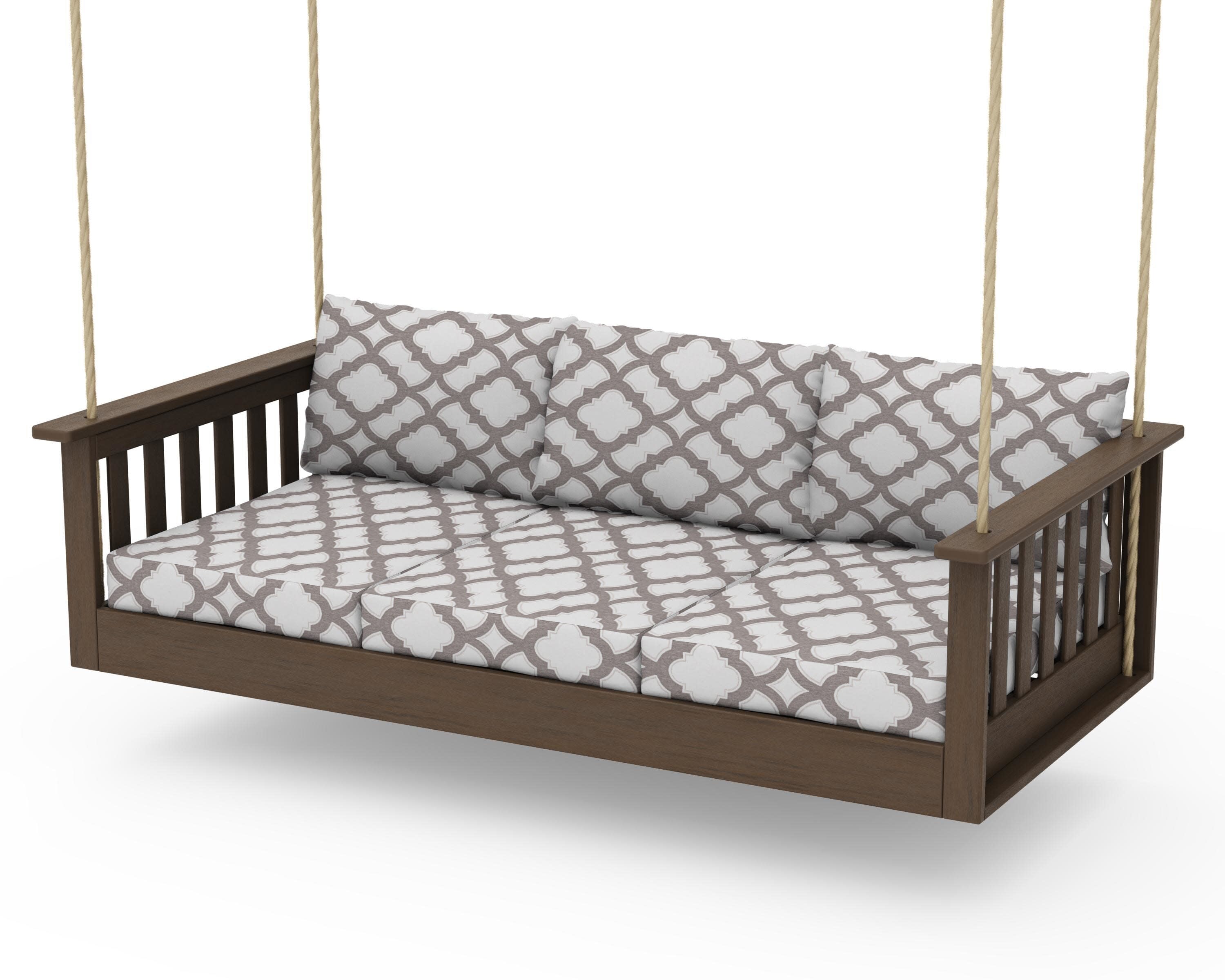 Vineyard Daybed Swing in Kona / Trellis Grey Mist