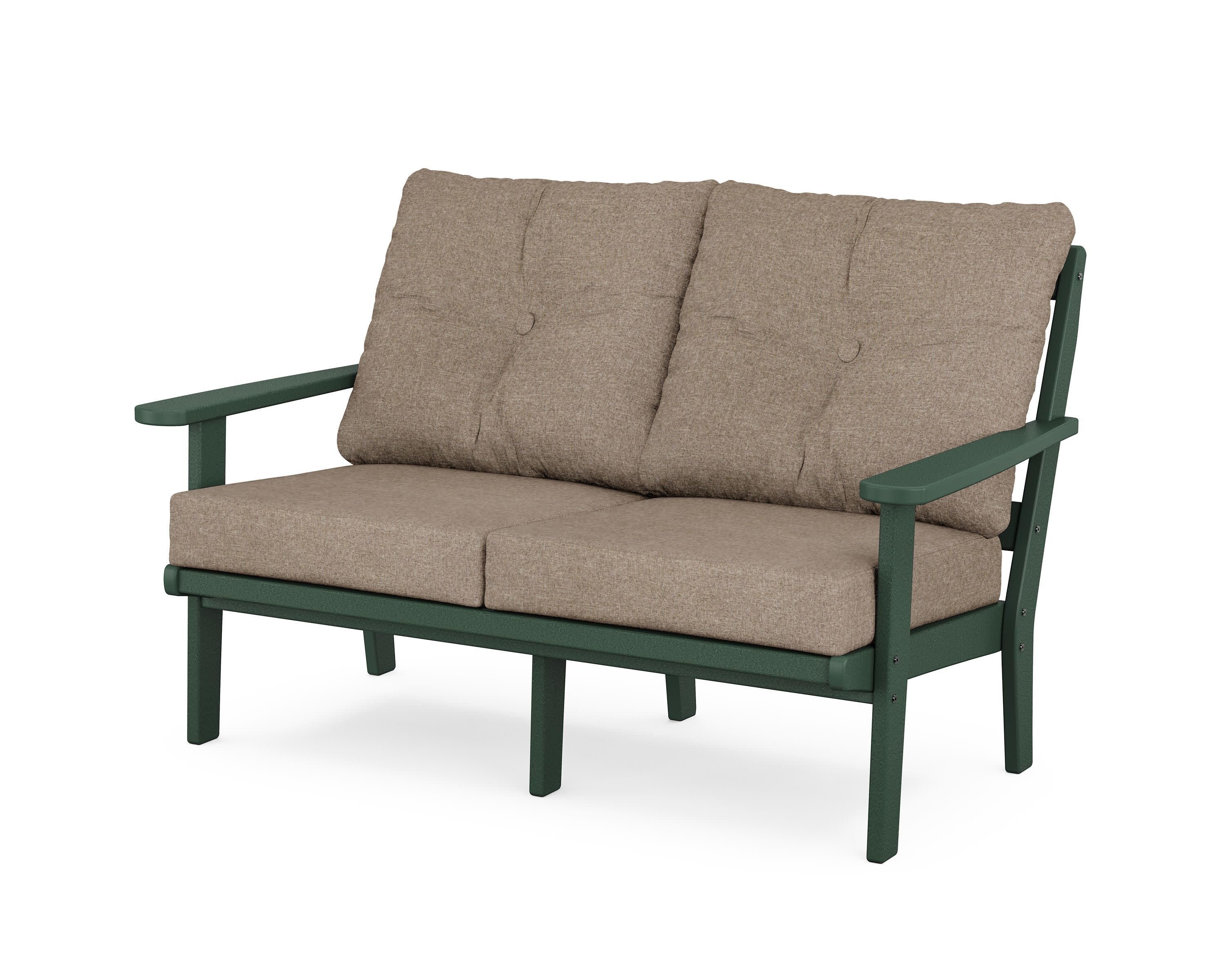 Mission Deep SeatingLoveseat in Green / Spiced Burlap