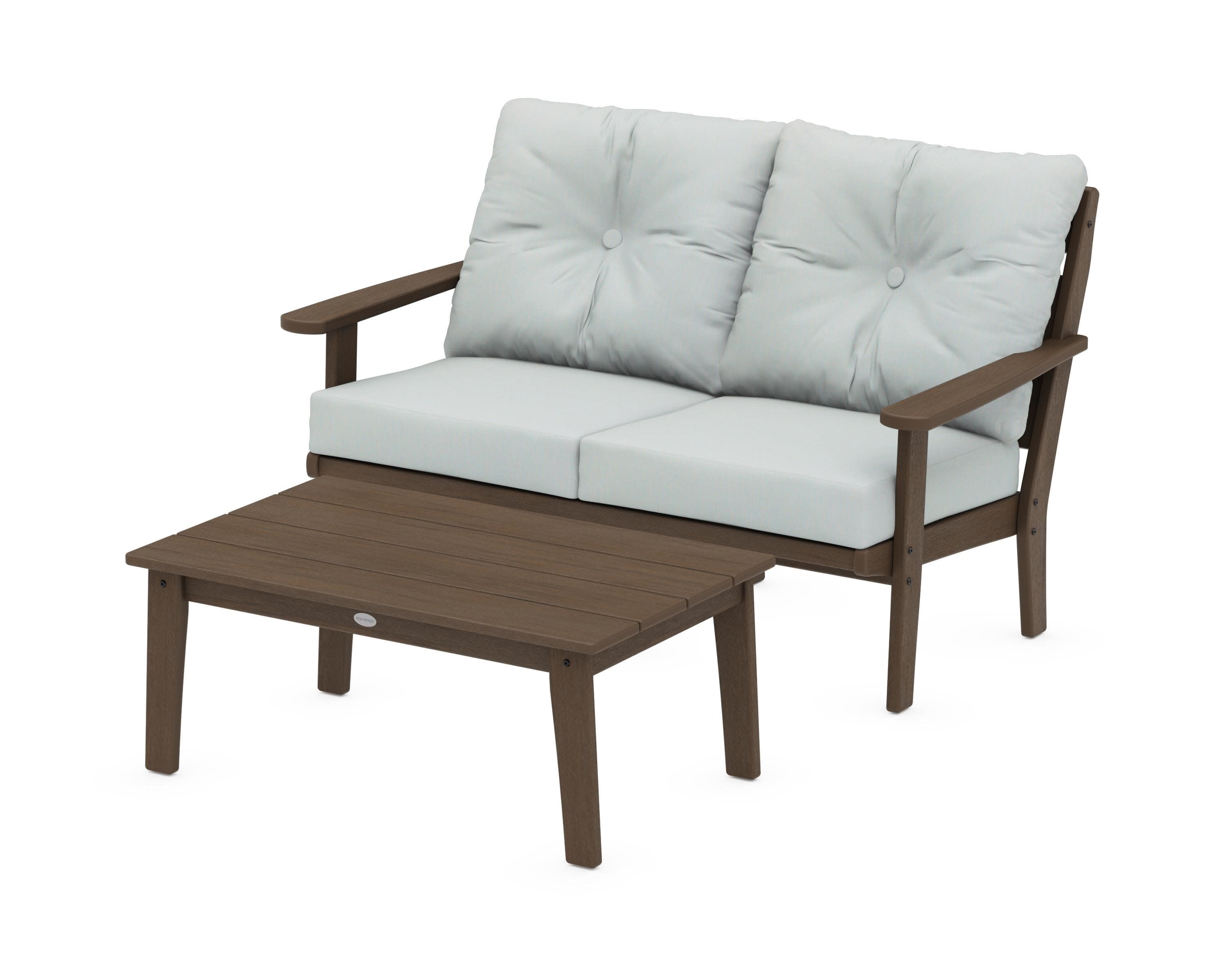 Lakeside 2-Piece Lounge Loveseat Set in Kona / Spa