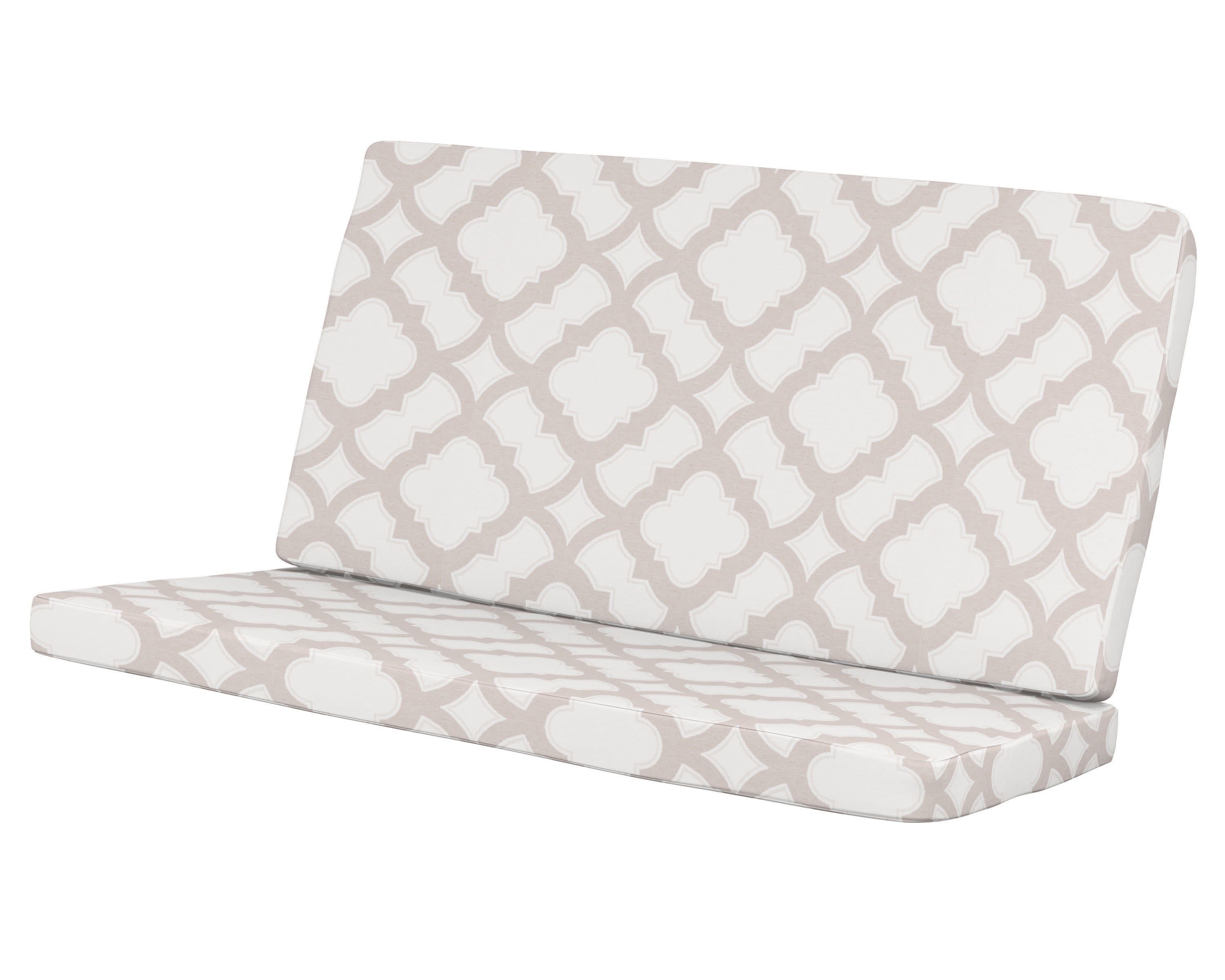 Modern Loveseat Cushion in Trellis Dune Burlap