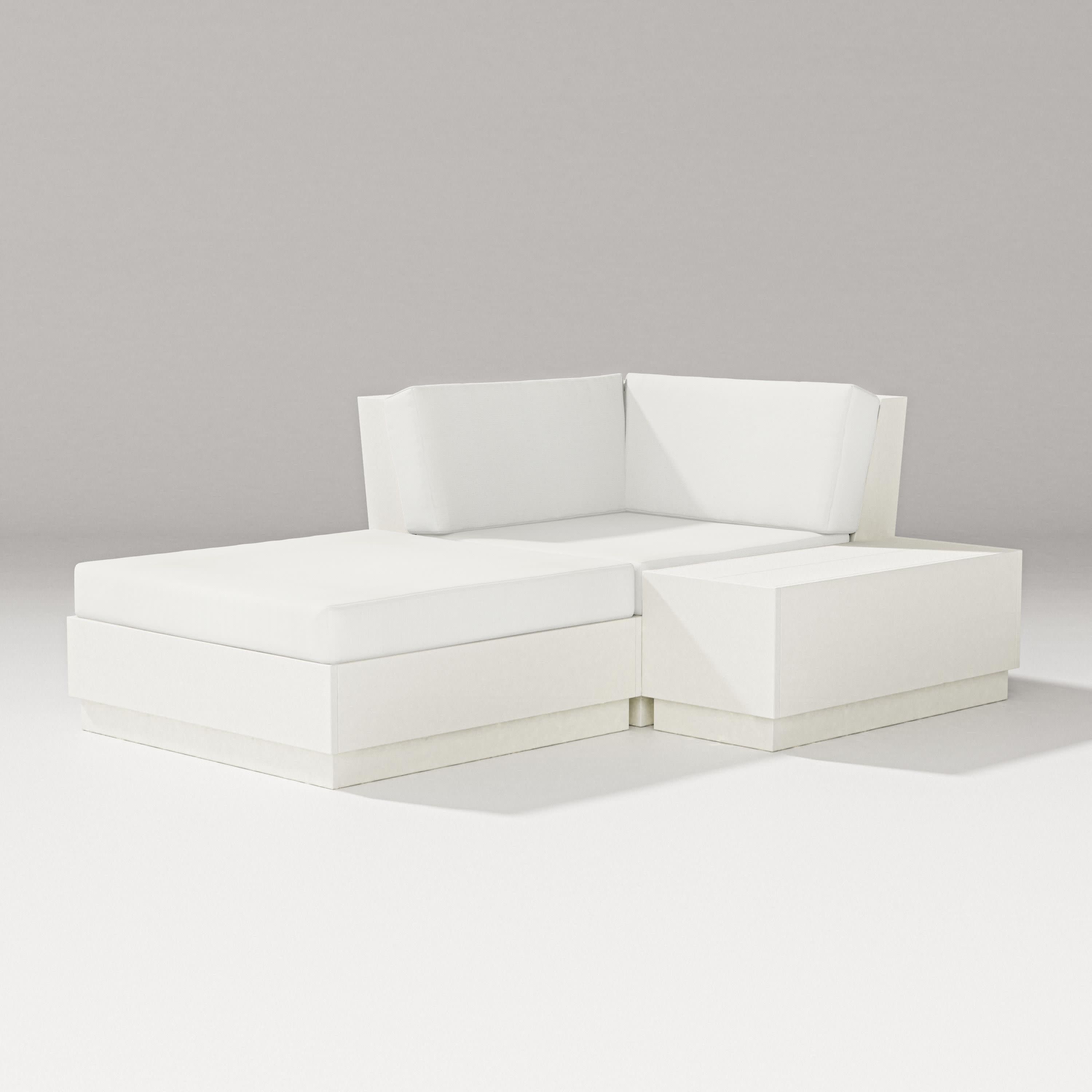 Elevate Corner Chaise in Vintage White / Natural Linen