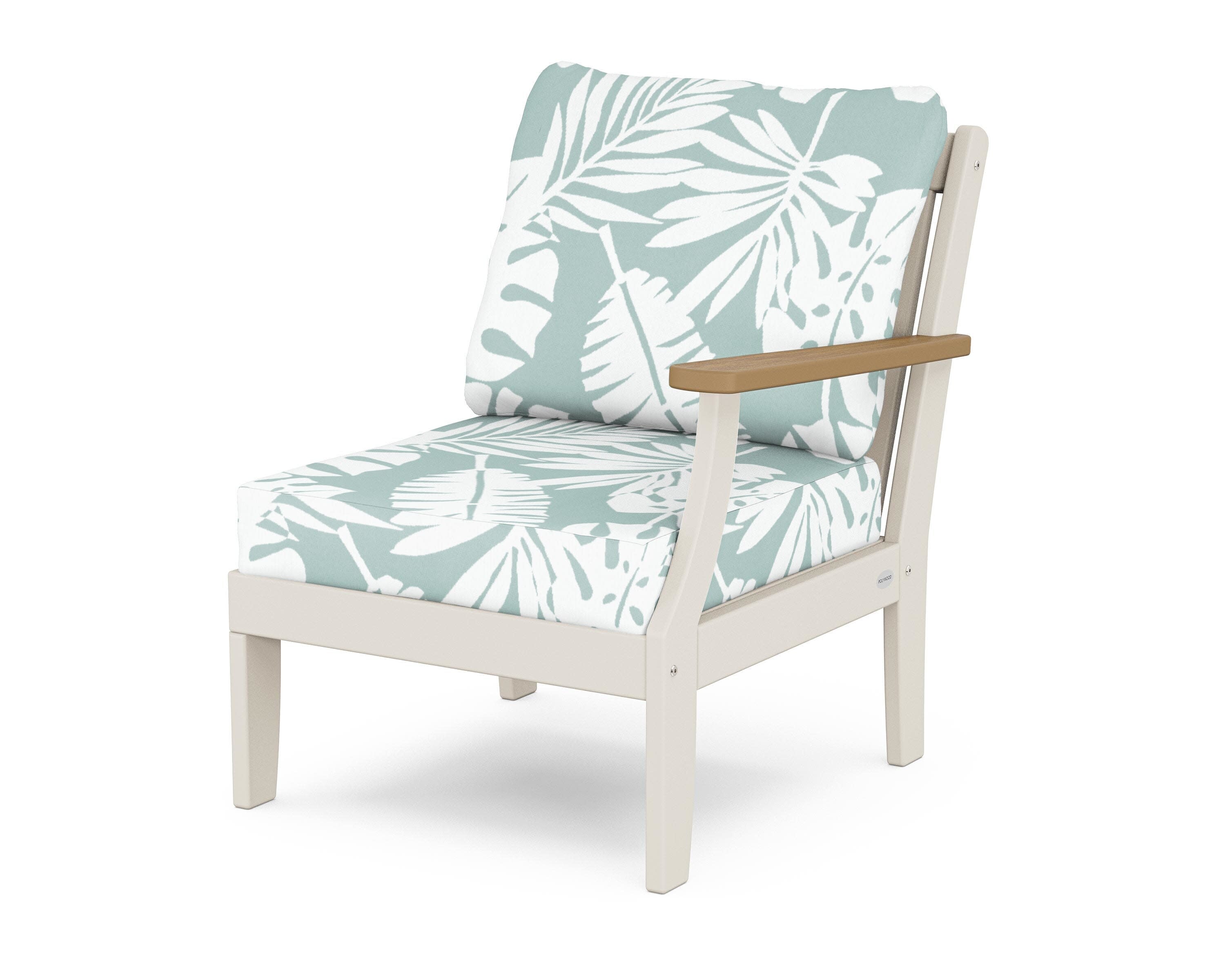 Braxton Modular Right Arm Chair in Sand / Natural / Leaf Glacier Spa