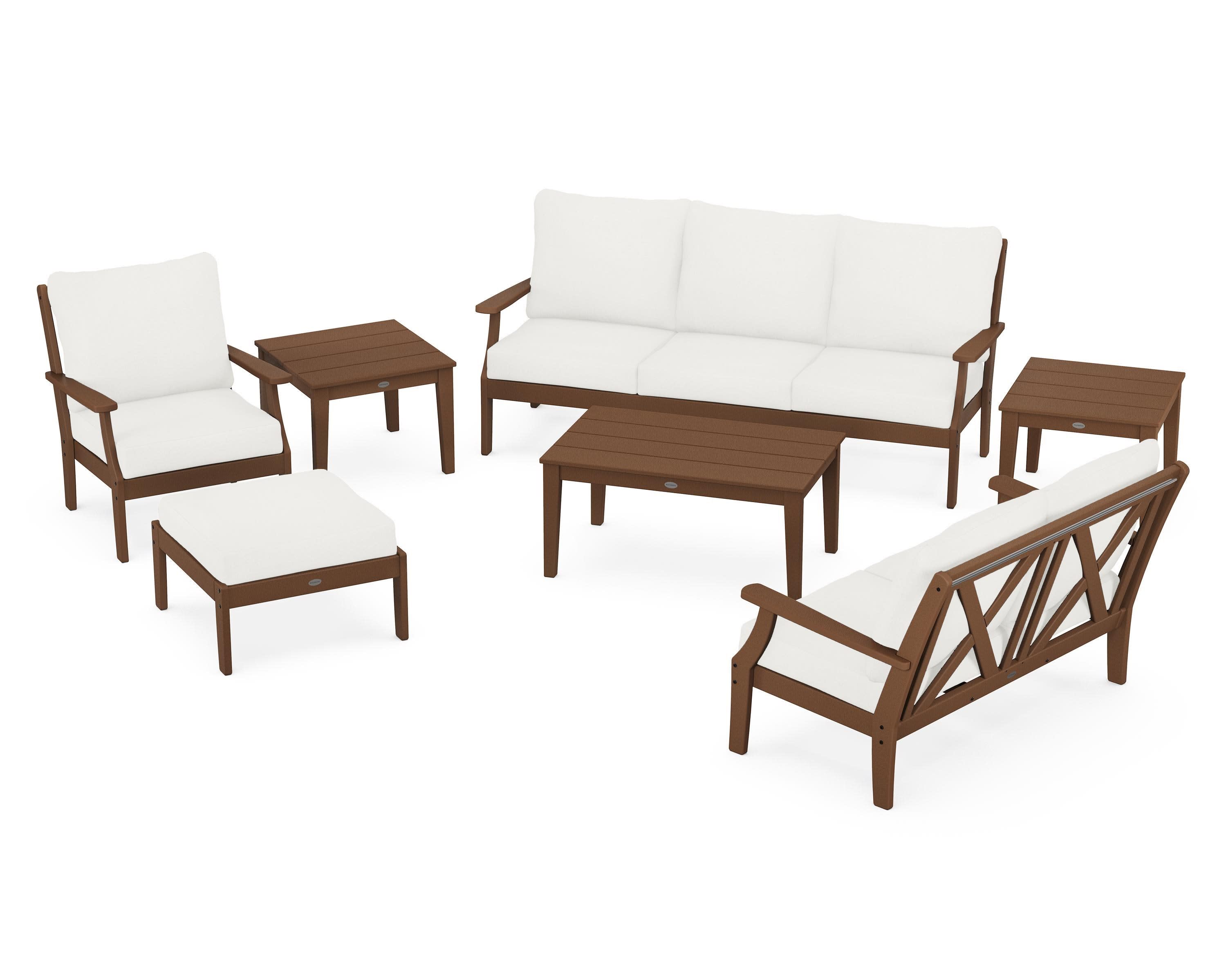 Braxton 7-Piece Deep Seating Set in Teak / Natural Linen