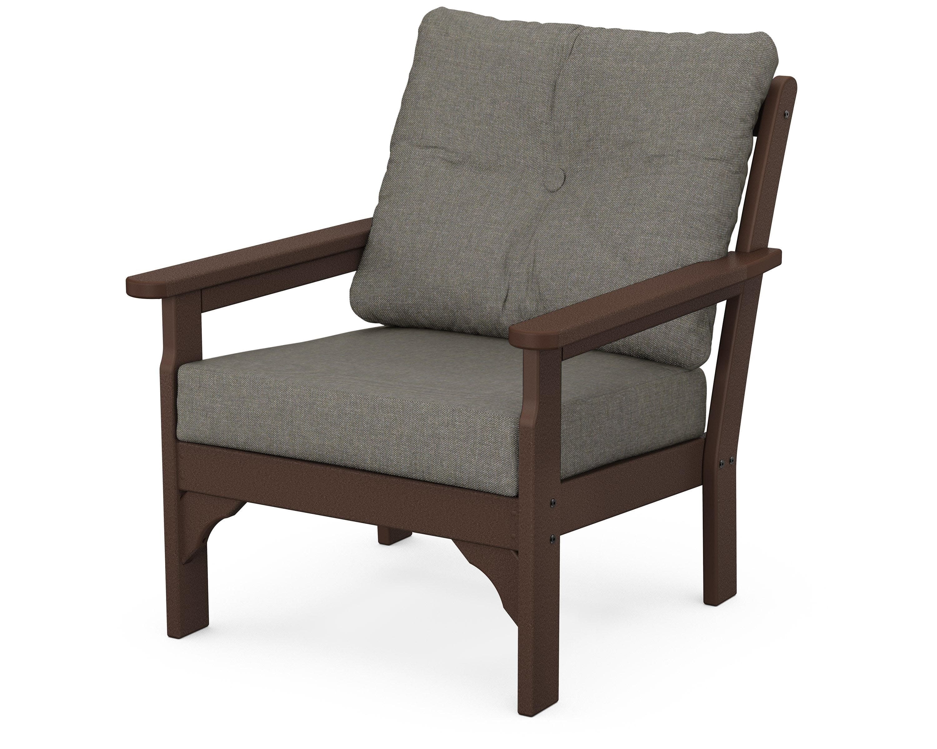 Vineyard Deep Seating Chair in Mahogany / Blend Coal