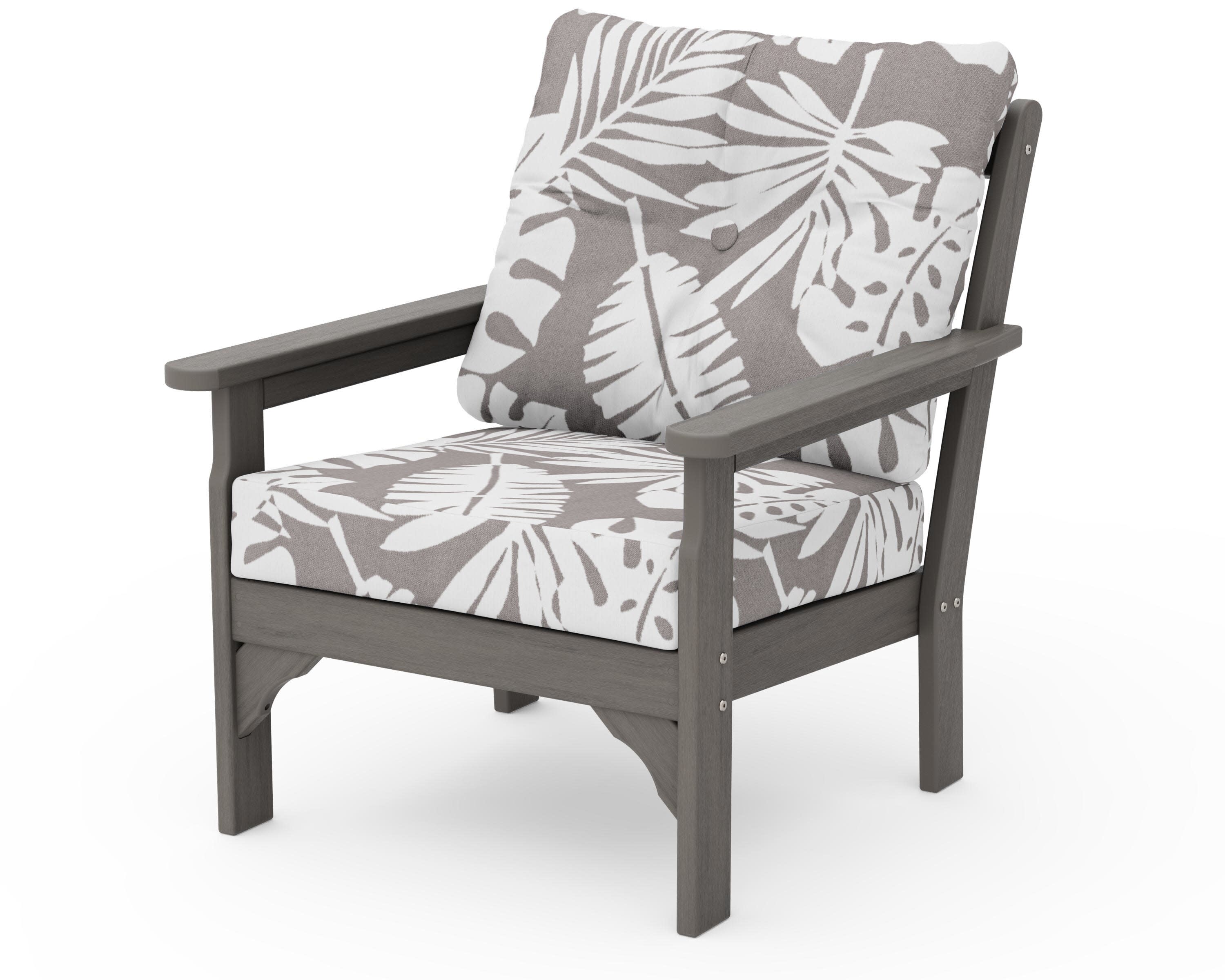 Vineyard Deep Seating Chair in Driftwood / Leaf Grey Mist