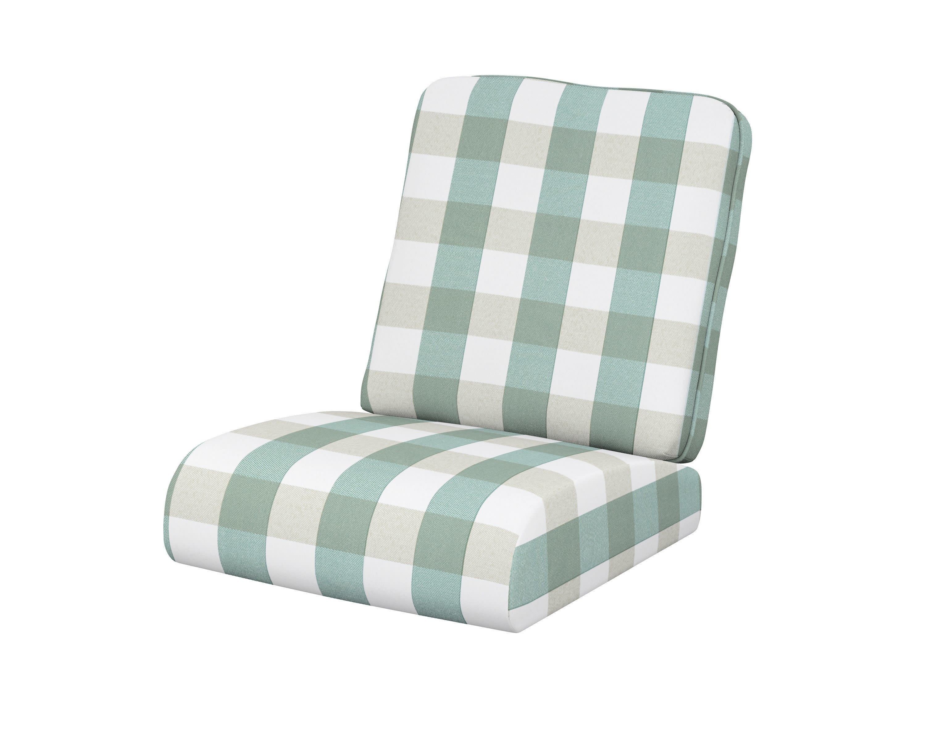 Club Seat/Back Cushion in Buffalo Plaid Glacier Spa