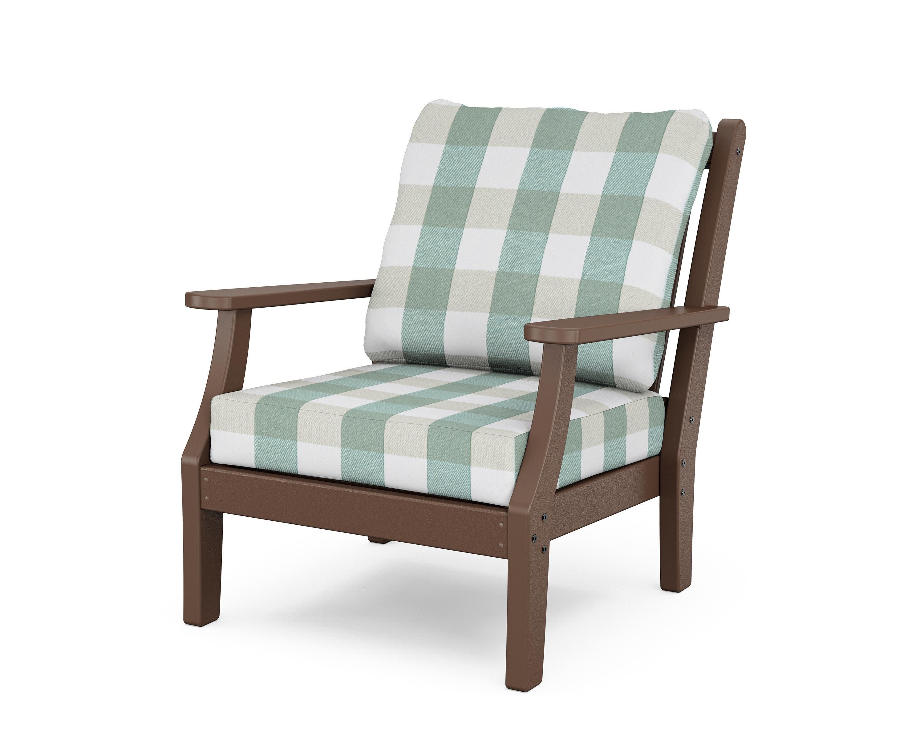 Wovendale Deep Seating Chair in Mahogany / Buffalo Plaid Glacier Spa