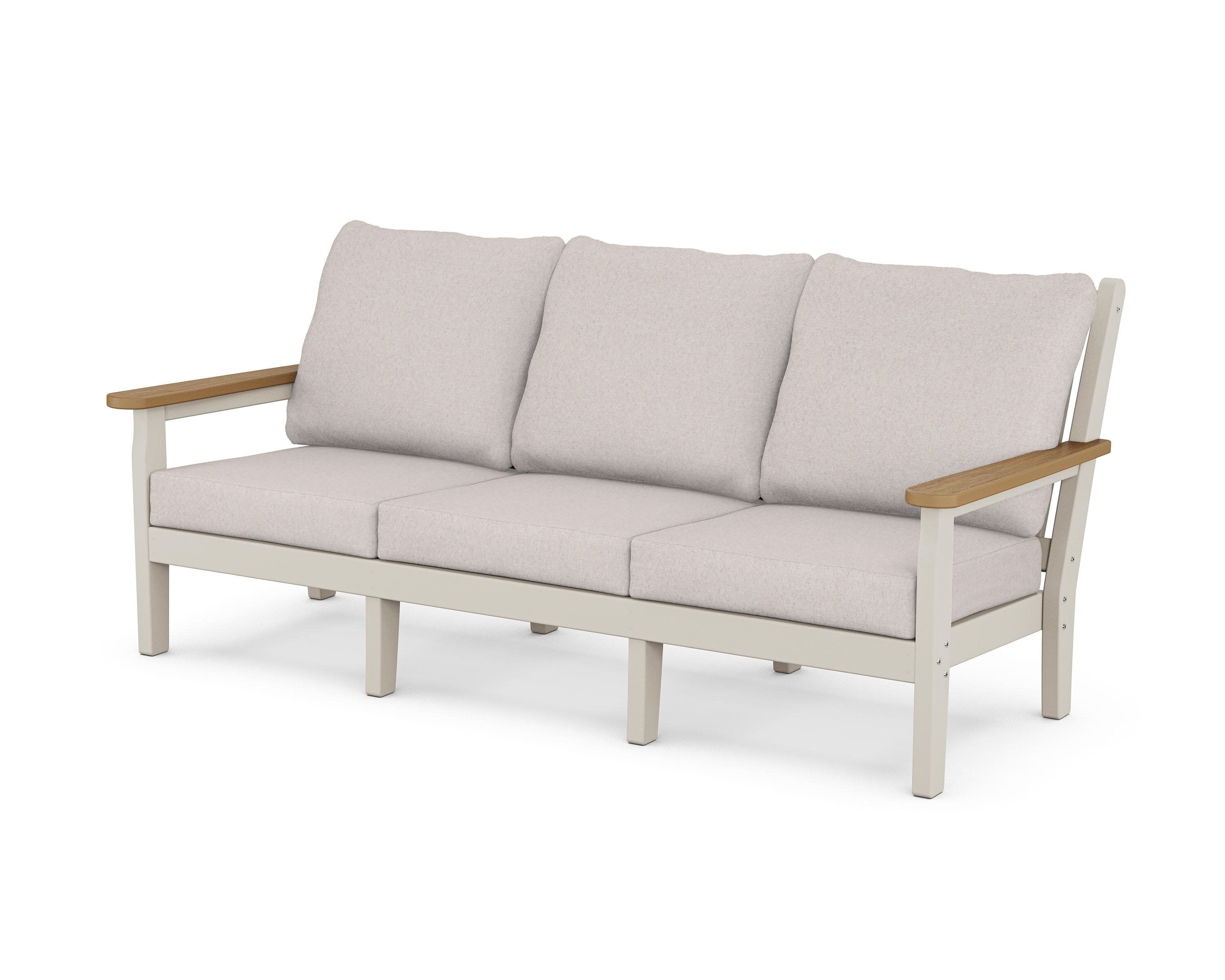 Chippendale Deep Seating Sofa in Sand / Natural / Dune Burlap