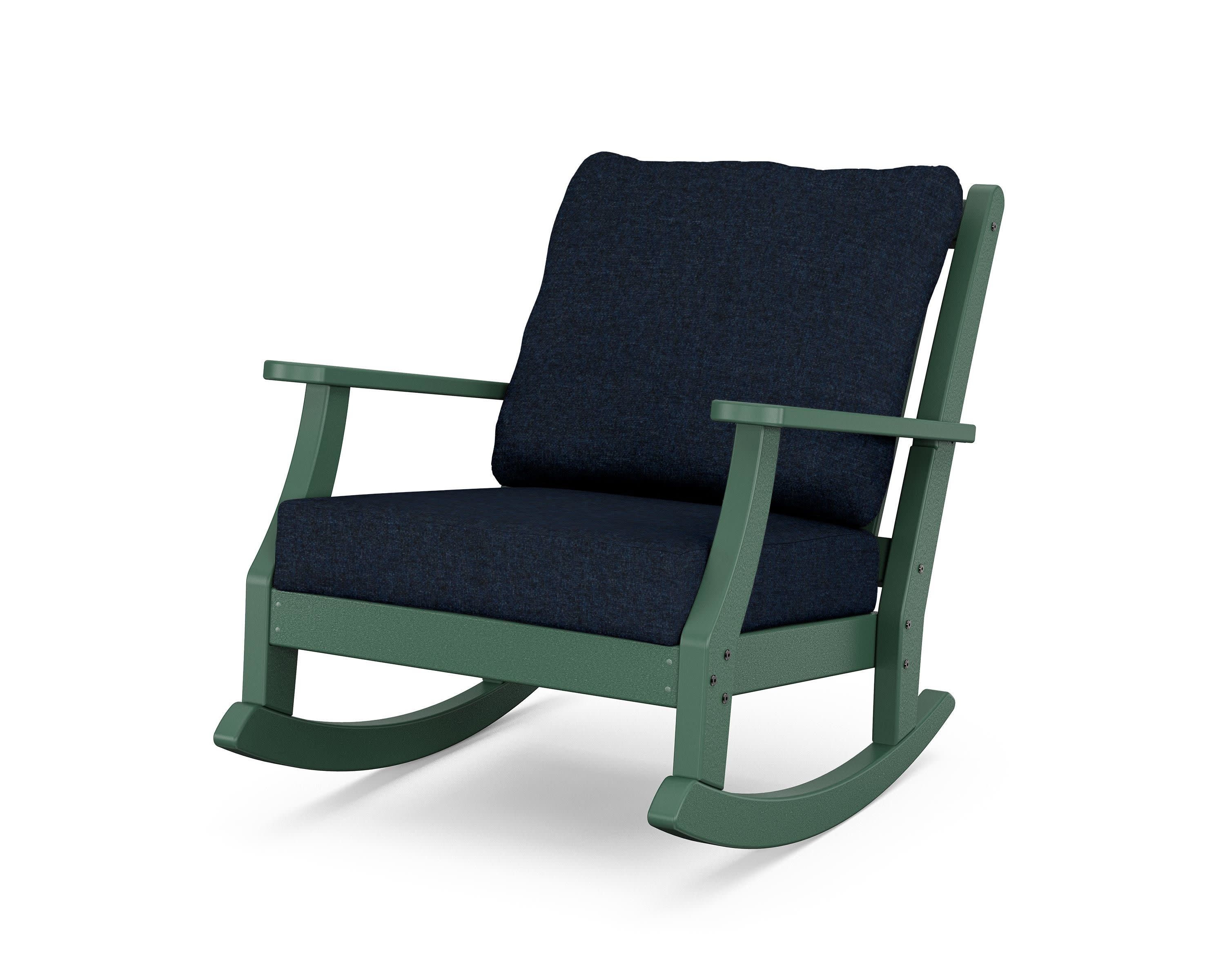 Wovendale Deep Seating Rocking Chair in Green / Marine Indigo