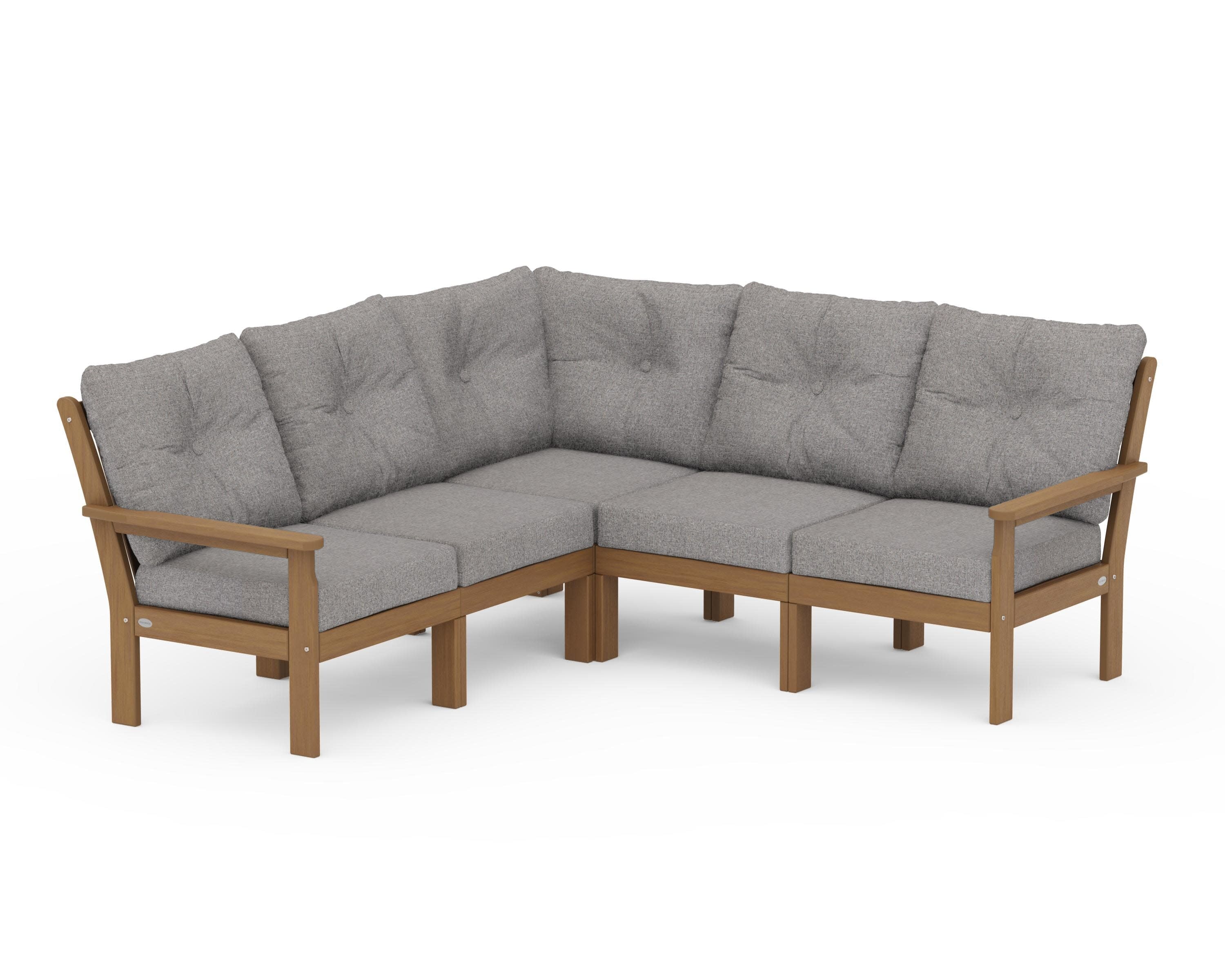Vineyard 5-Piece Sectional in Natural / Grey Mist